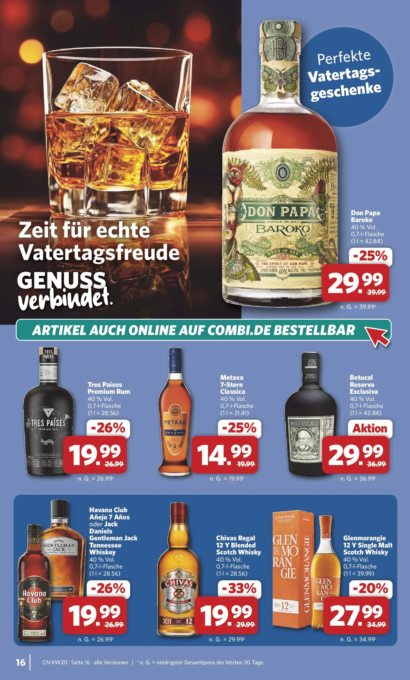 Combi Prospekt Detmold (ab 11.05.2026) zum Blättern | Seite: 16 | Produkte: Havana club, Rum, Metaxa, Whiskey