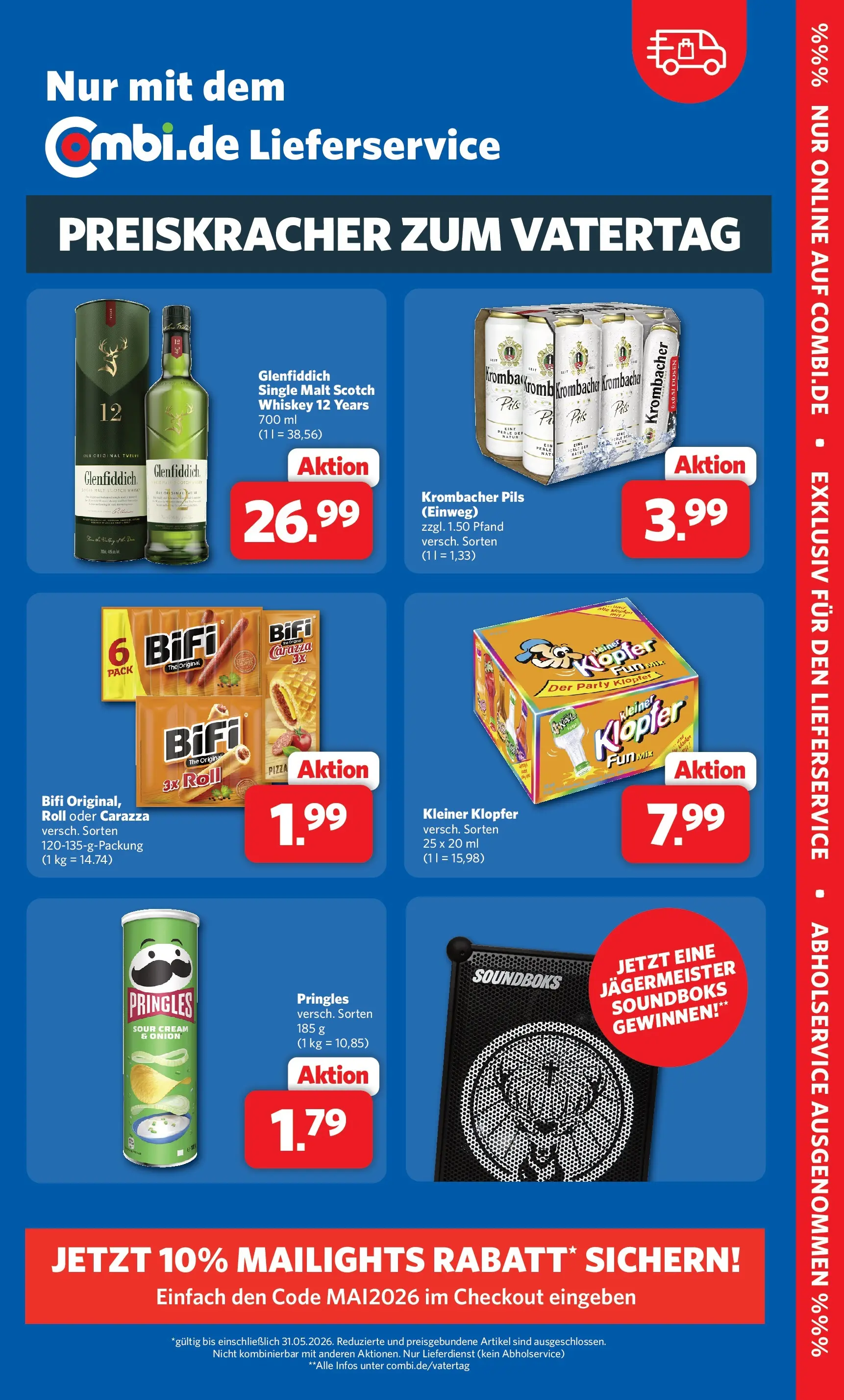 Combi Prospekt Detmold (ab 11.05.2026) zum Blättern | Seite: 29 | Produkte: Pils, Jägermeister, Krombacher, Pringles