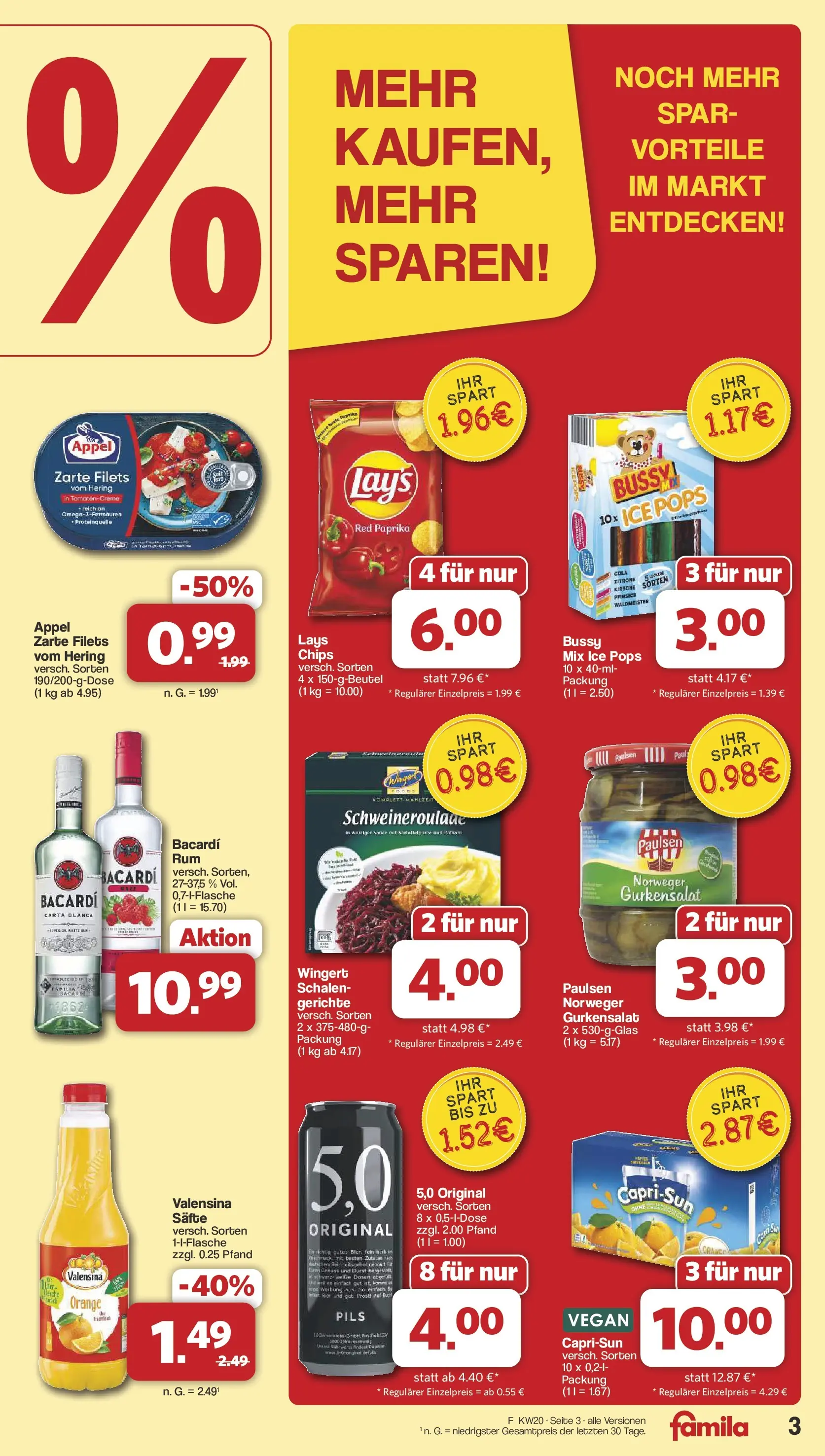 Famila Nordwest - Famila: Wochenangebote (ab 10.05.2026) zum Blättern | Seite: 3 | Produkte: Bacardi, Cola, Valensina, Zitrone