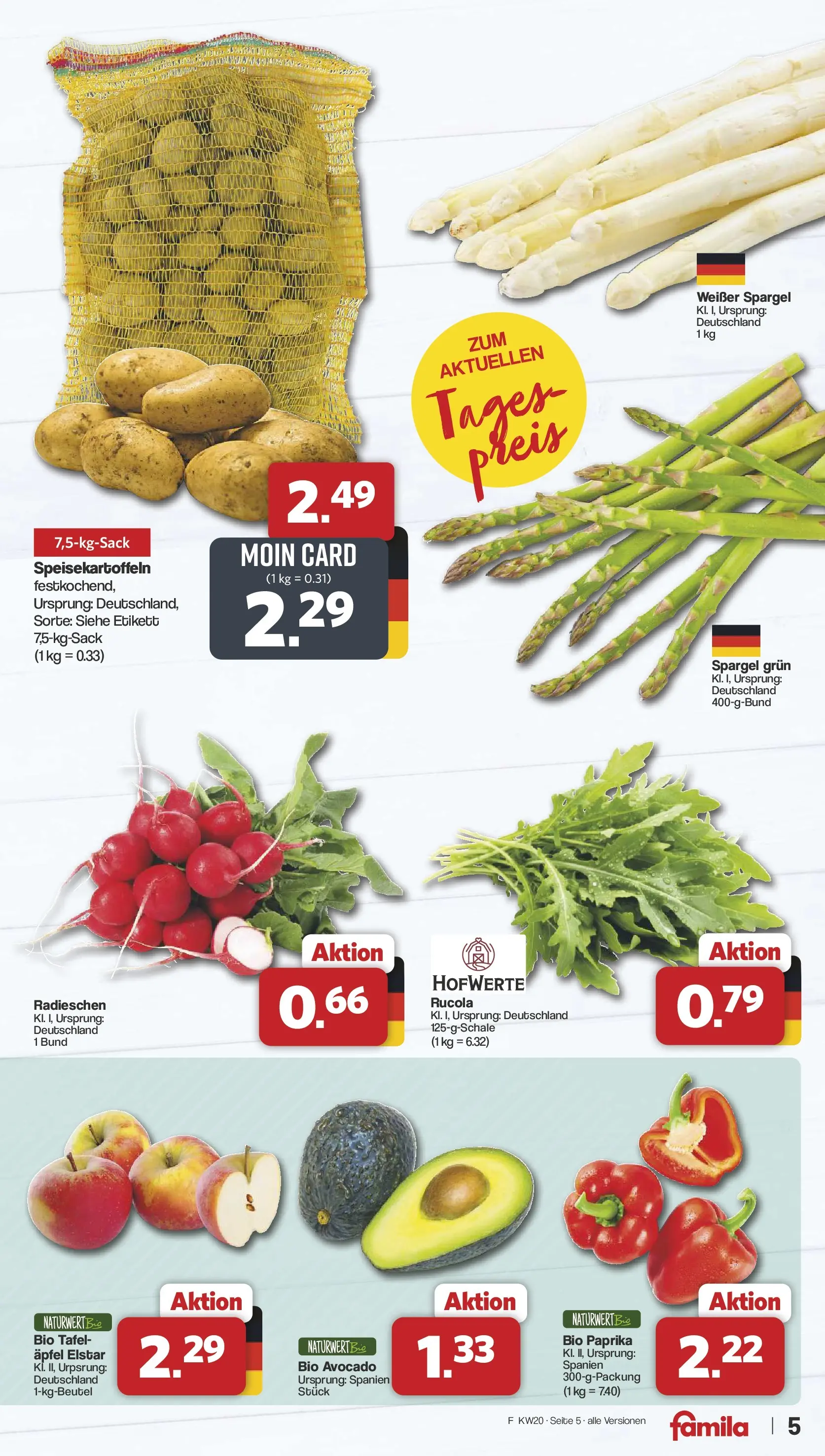 Famila Nordwest - Famila: Wochenangebote (ab 10.05.2026) zum Blättern | Seite: 5 | Produkte: Rucola, Äpfel, Spargel, Avocado
