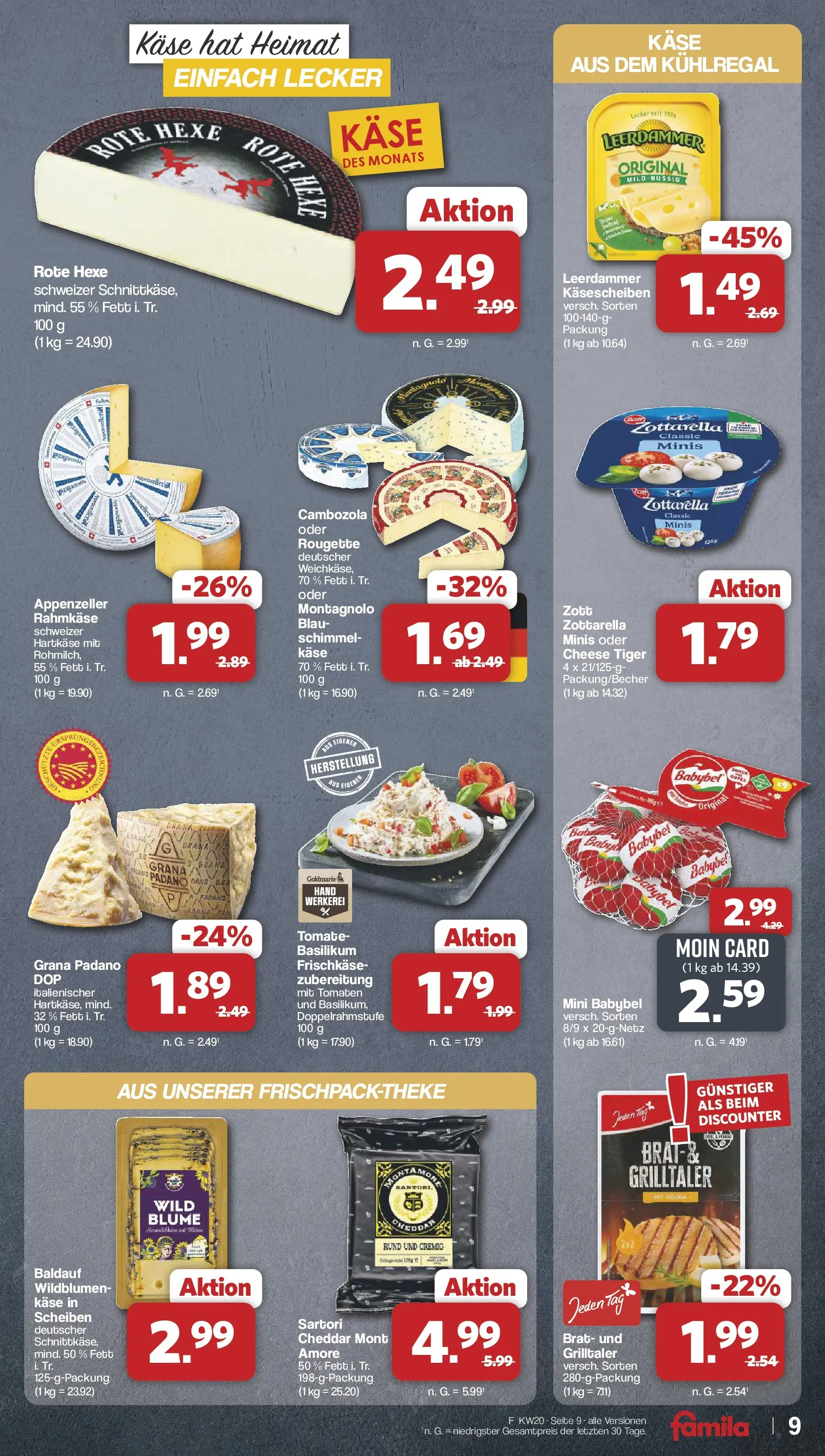 Famila Nordwest - Famila: Wochenangebote (ab 10.05.2026) zum Blättern | Seite: 9 | Produkte: Käse, Leerdammer, Babybel, Frischkase