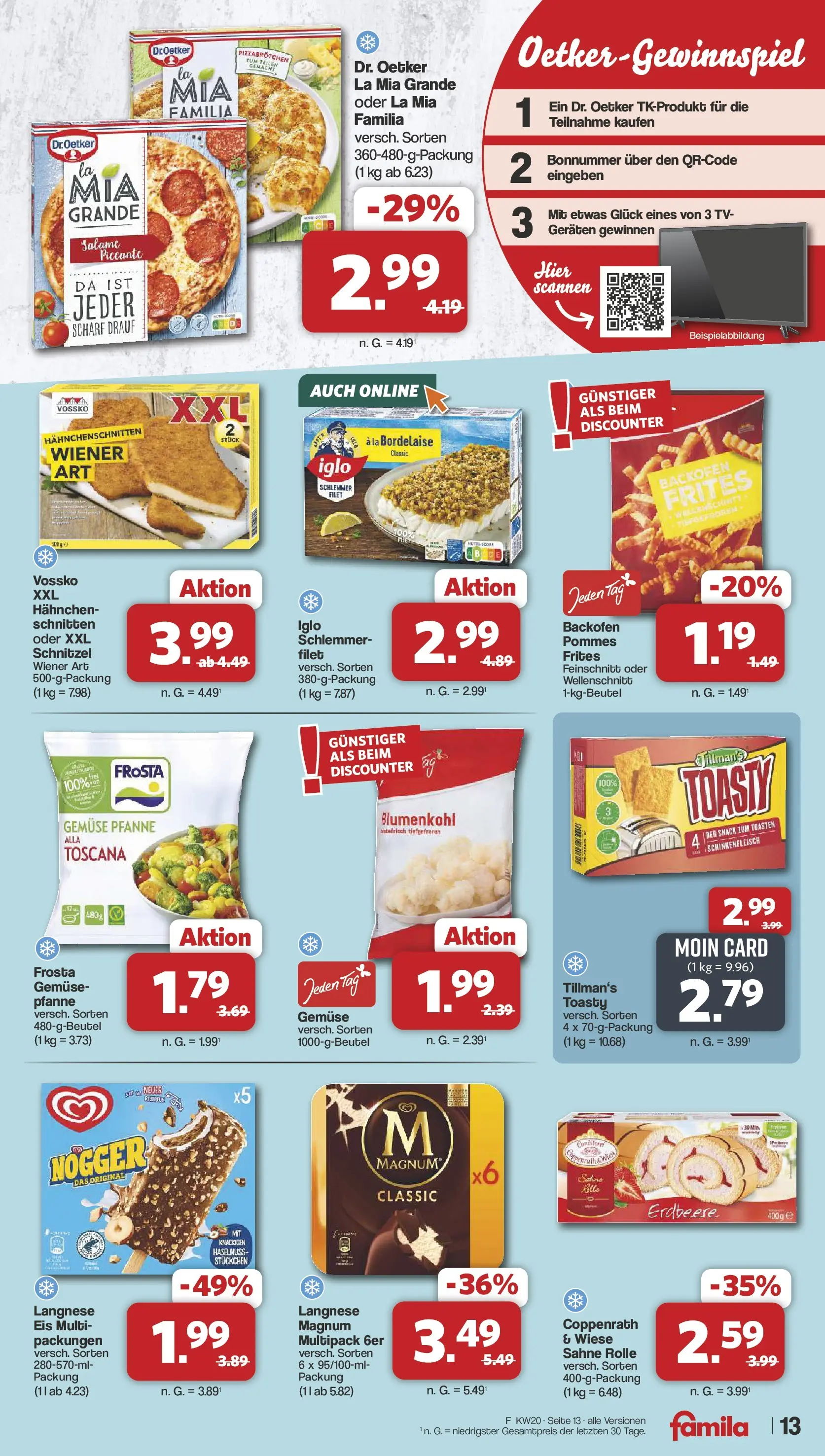 Famila Nordwest - Famila: Wochenangebote (ab 10.05.2026) zum Blättern | Seite: 13 | Produkte: Langnese, Hahnchen, Gemüse, Blumenkohl
