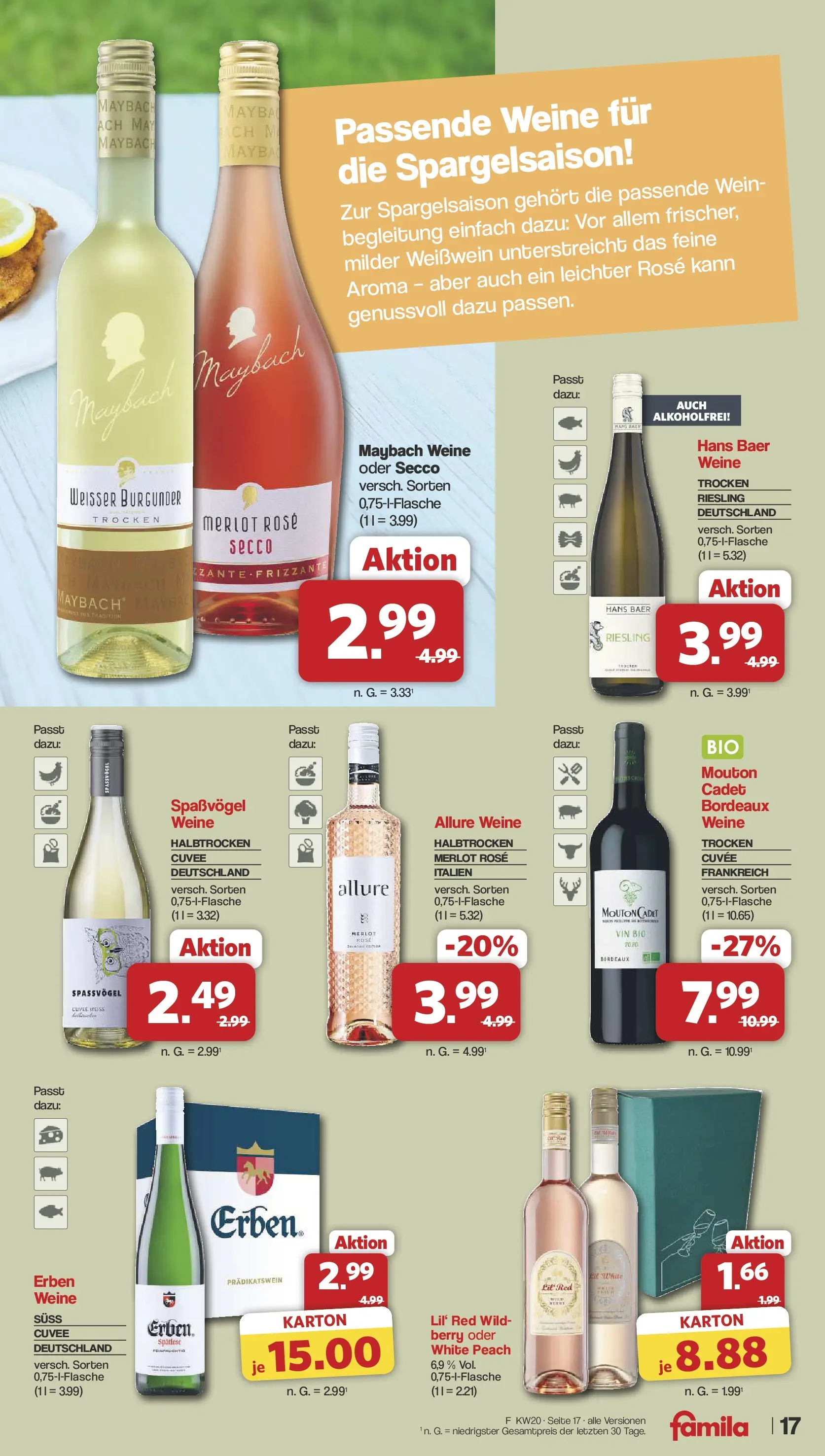 Famila Nordwest - Famila: Wochenangebote (ab 10.05.2026) zum Blättern | Seite: 17 | Produkte: Weißwein, Merlot, Wein