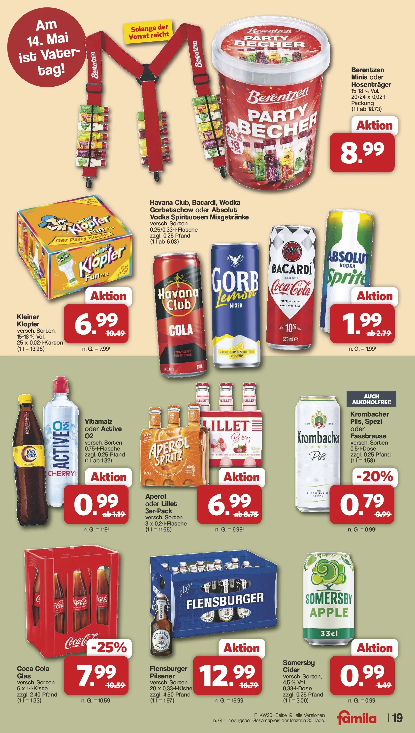 Famila Nordwest - Famila: Wochenangebote (ab 10.05.2026) zum Blättern | Seite: 19 | Produkte: Cola, Apple, Lillet, Aperol