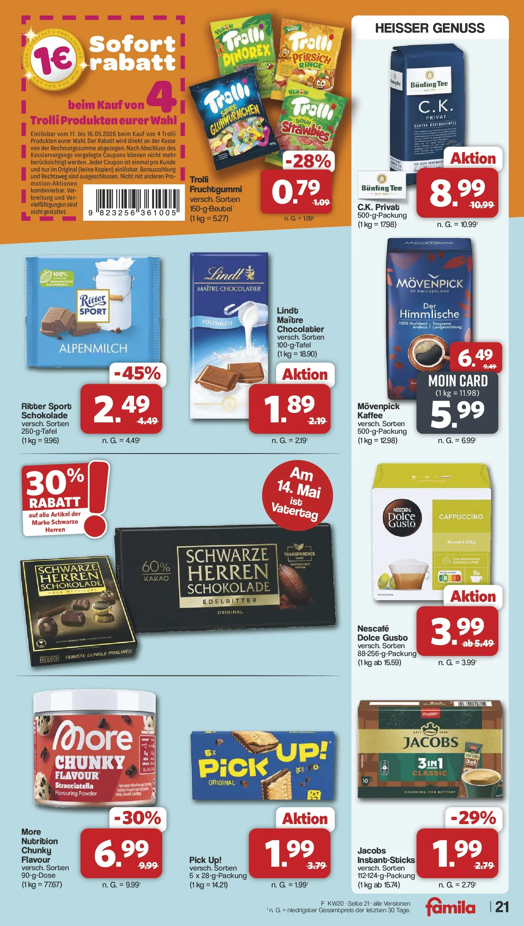 Famila Nordwest - Famila: Wochenangebote (ab 10.05.2026) zum Blättern | Seite: 21 | Produkte: Nescafe, Schokolade, Ritter sport, Dolce gusto