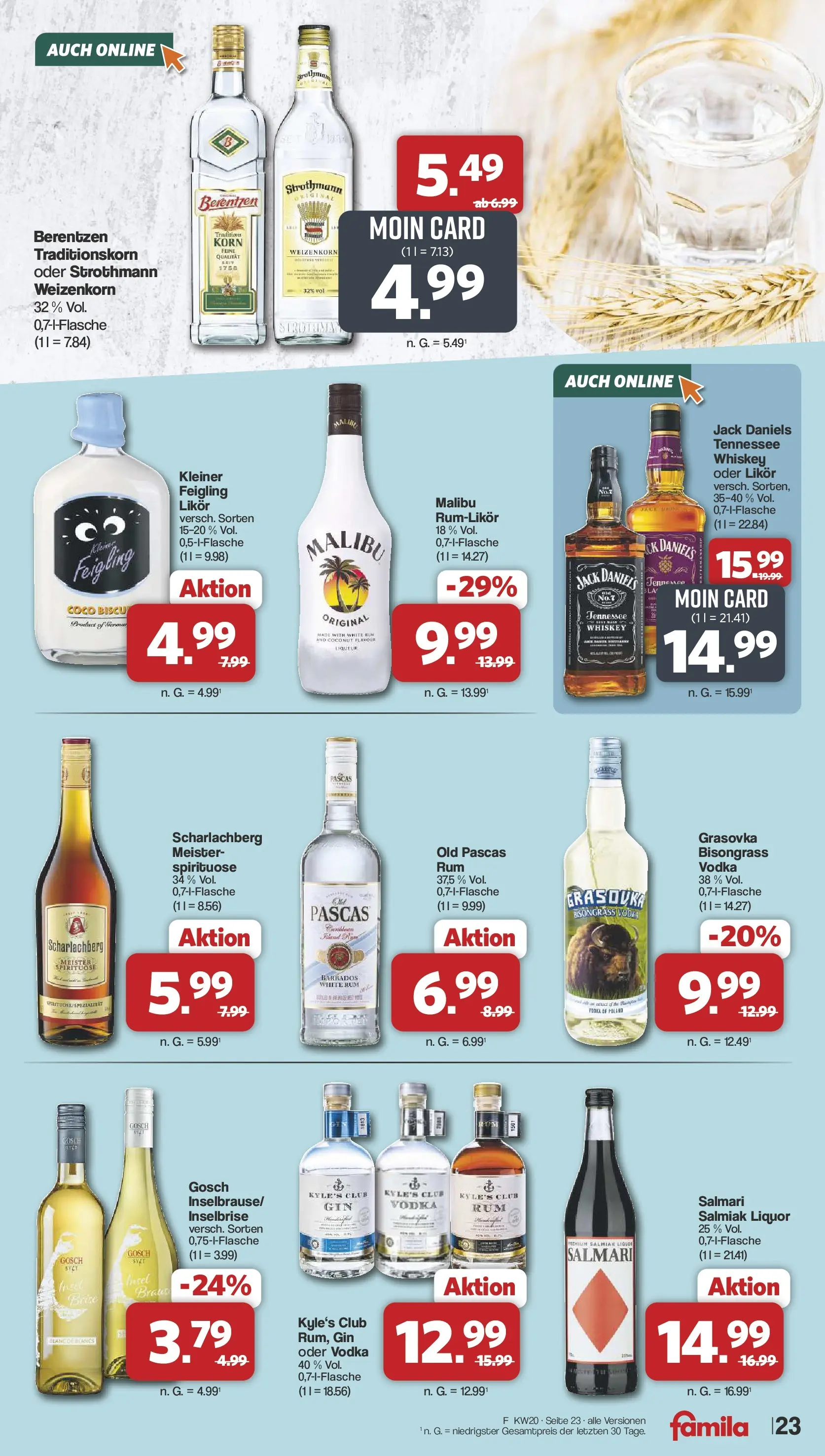 Famila Nordwest - Famila: Wochenangebote (ab 10.05.2026) zum Blättern | Seite: 23 | Produkte: Likör, Jack Daniel's, Vodka, Whiskey
