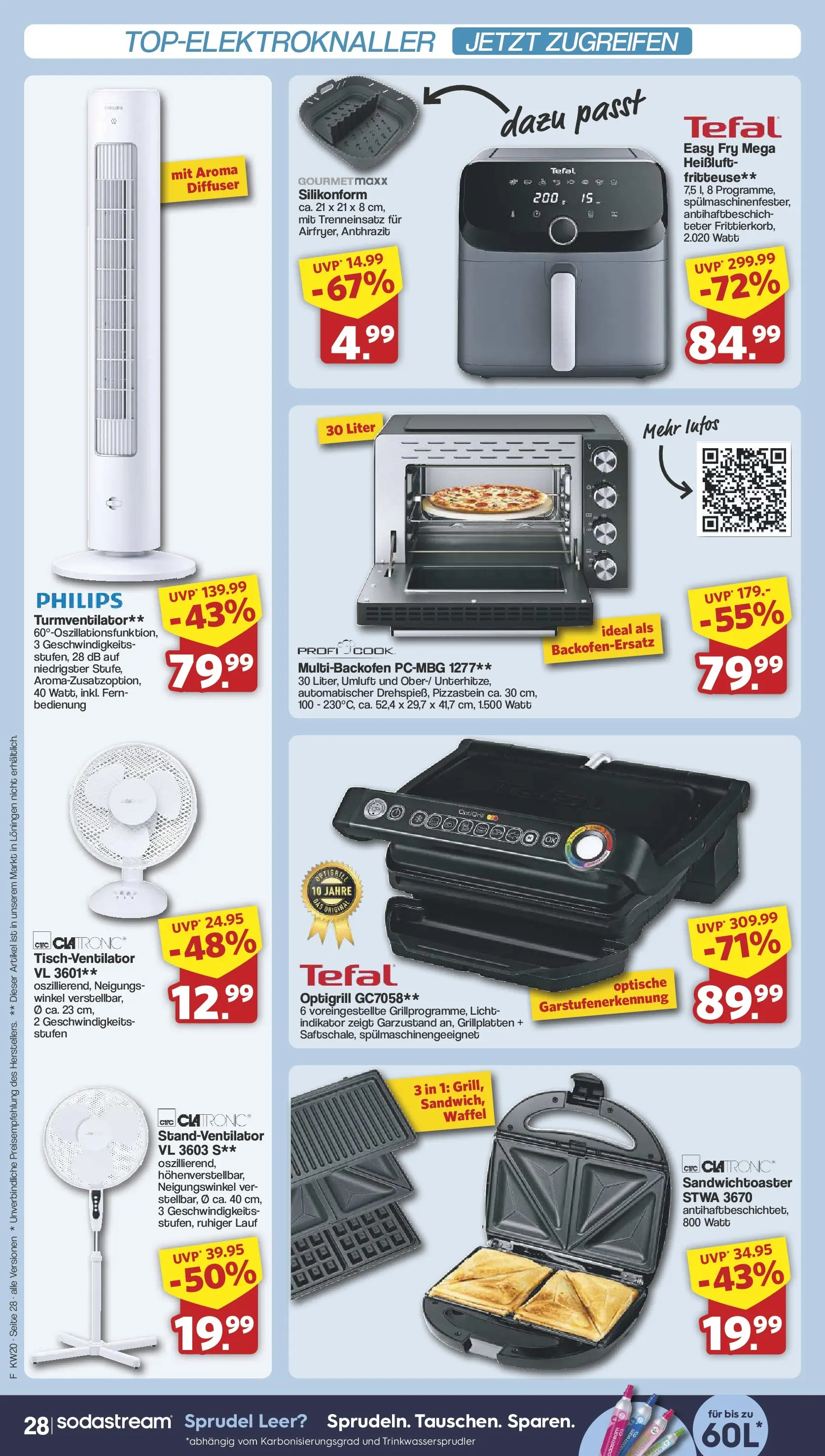 Famila Nordwest - Famila: Wochenangebote (ab 10.05.2026) zum Blättern | Seite: 28 | Produkte: Philips, Turmventilator, Fritteuse, Sodastream