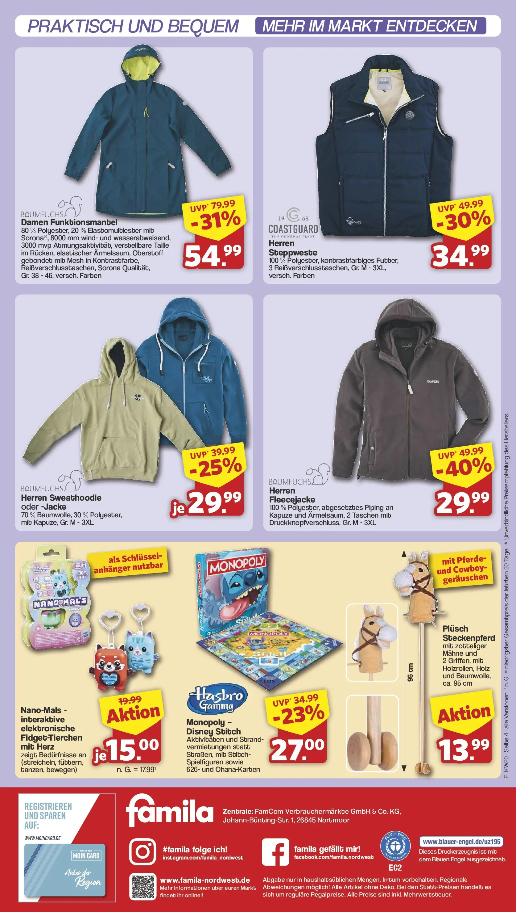 Famila Nordwest Einleger (ab 11.05.2026) zum Blättern | Seite: 4 | Produkte: Steppweste, Jacke