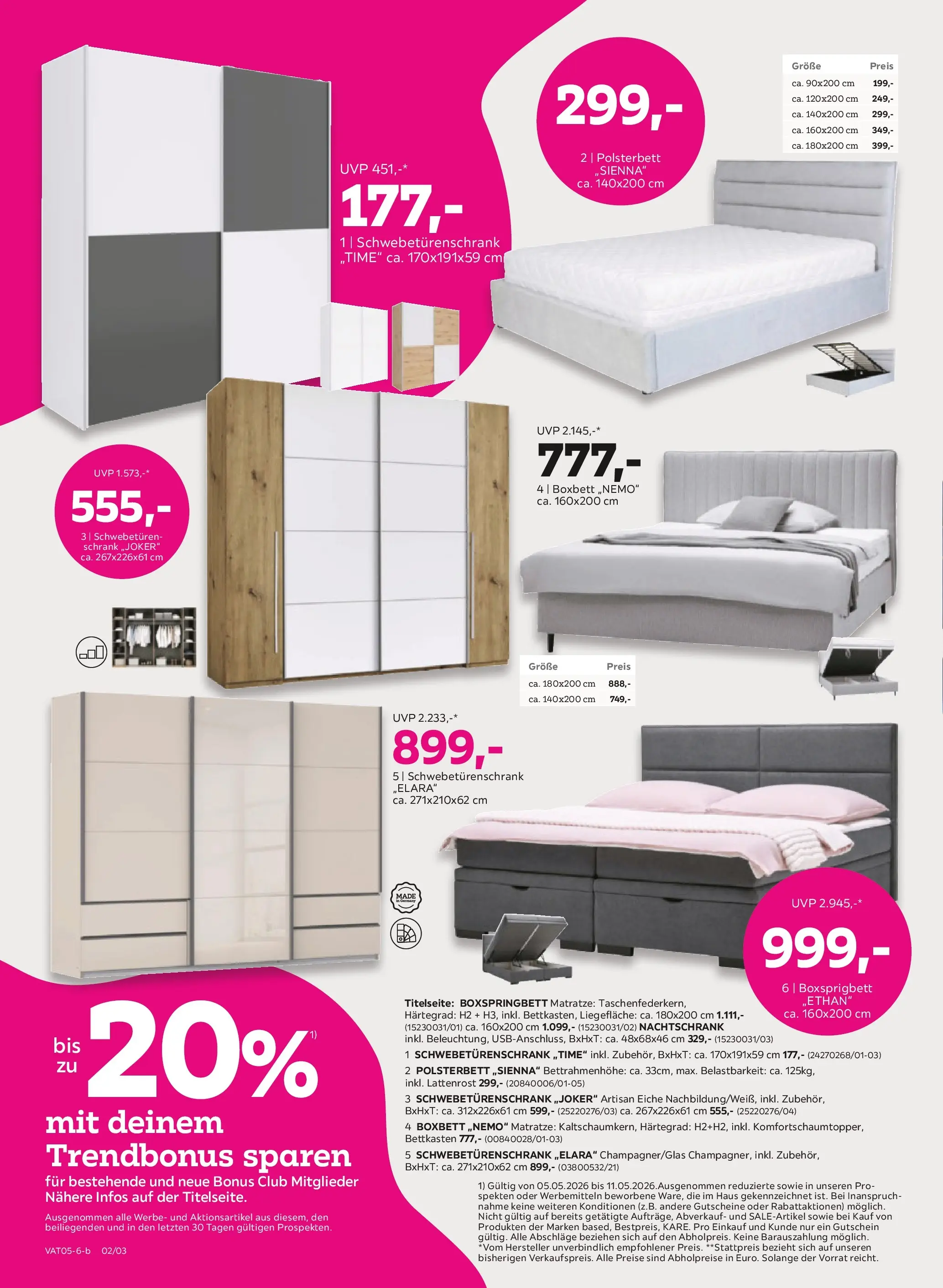Mömax Ansfelden, Bruck An Der Mur, Villach von 05.05.2026 - Aktuelle Angebote | Seite: 2 | Produkte: Matratze, Lattenrost, Schrank