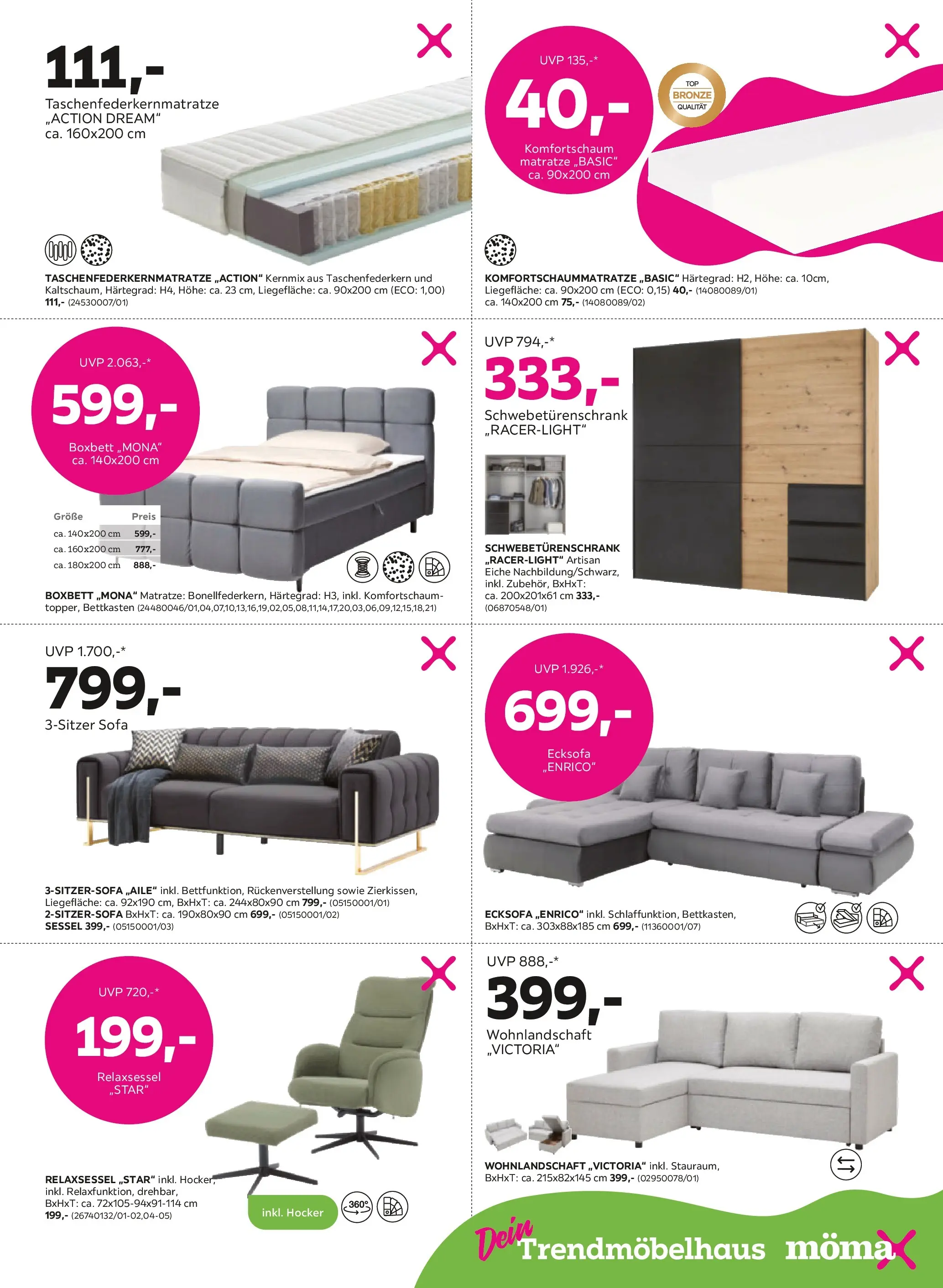 Mömax Ansfelden, Bruck An Der Mur, Villach von 12.05.2026 - Aktuelle Angebote | Seite: 3 | Produkte: Matratze, Sofa, Sessel