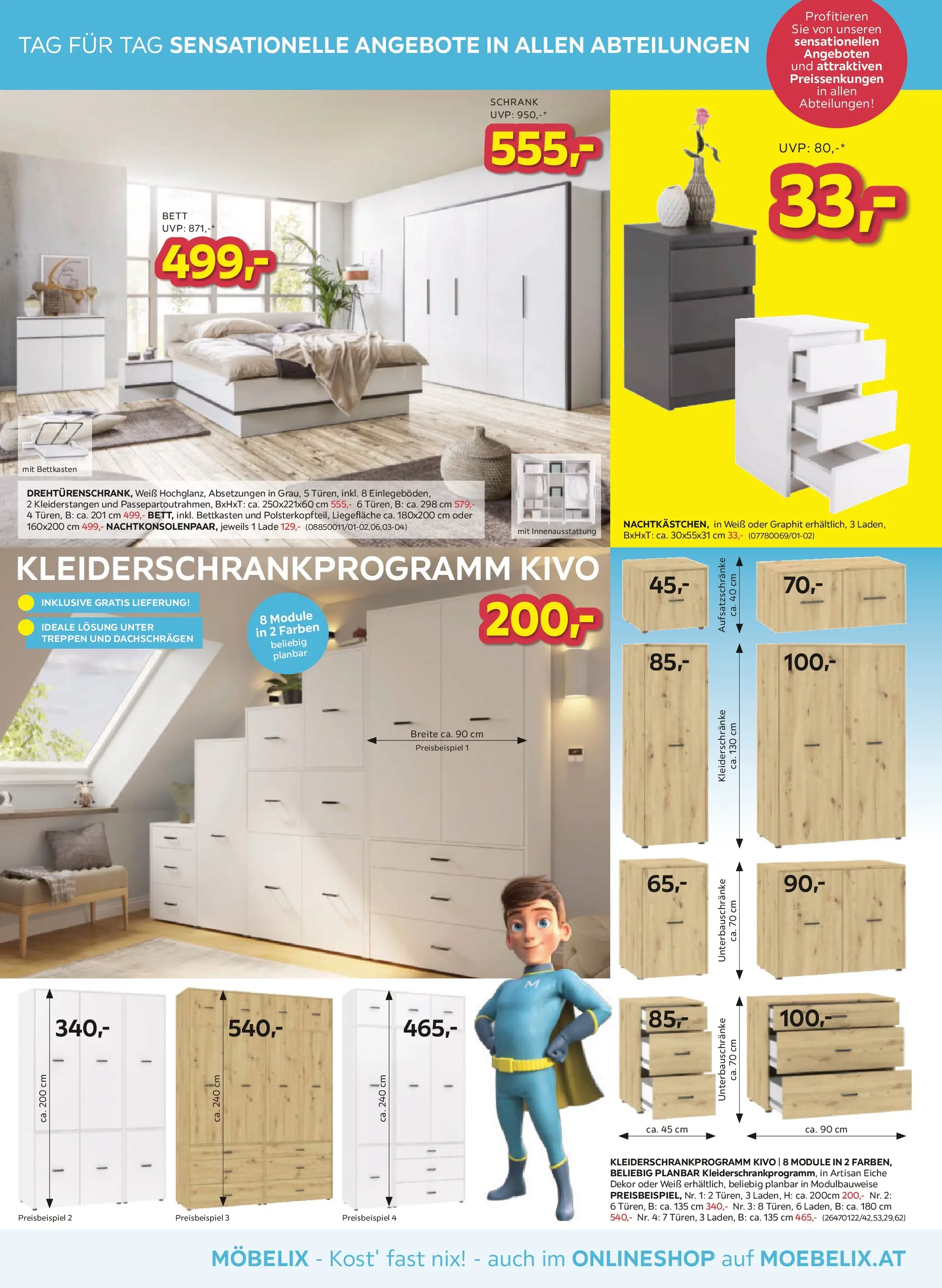 Möbelix - Flash Sale von 26.05.2026 - Aktuelle Angebote | Seite: 3 | Produkte: Bett, Schrank