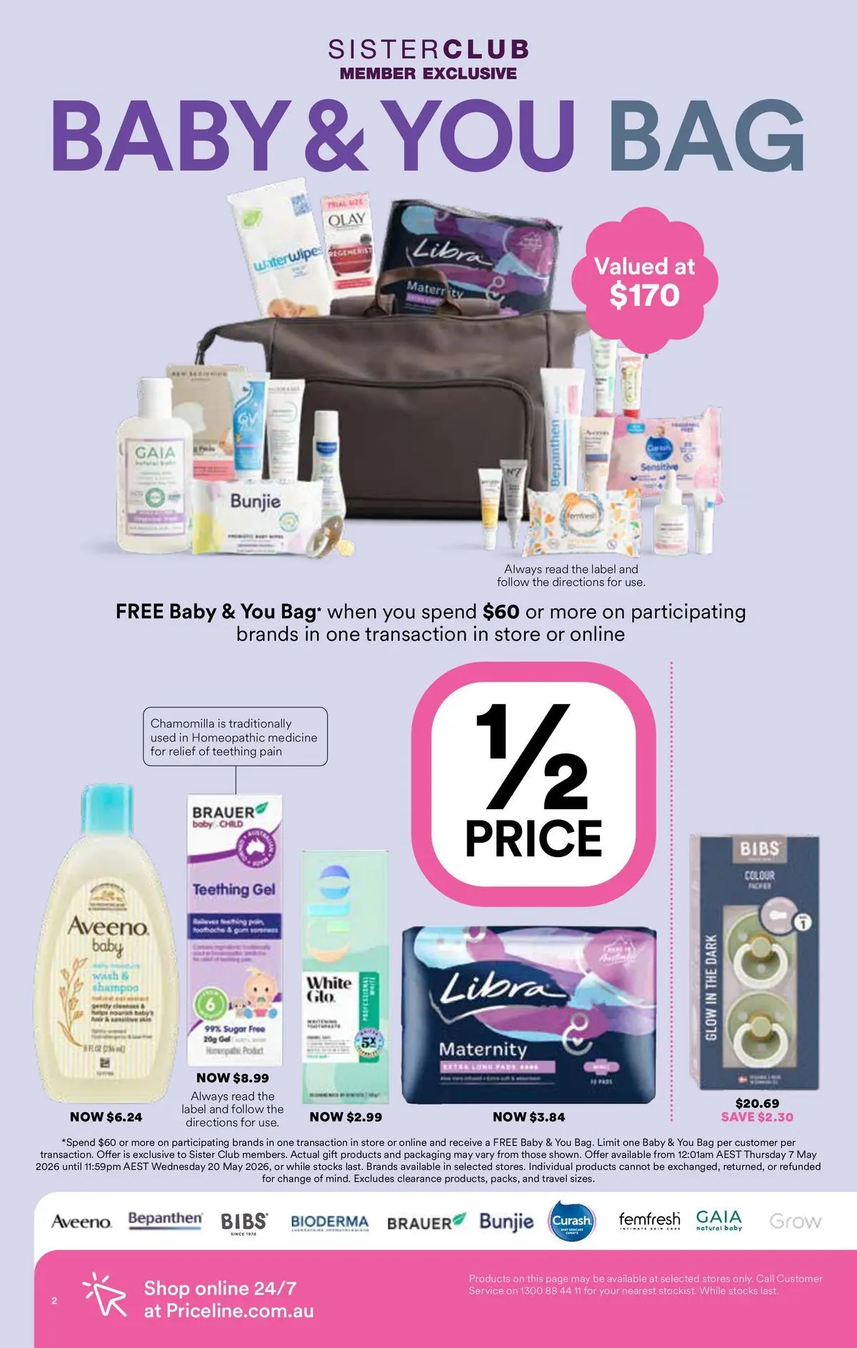 Priceline Pharmacy catalogue Bundoora - 06/05/2026 > weekly / monthly specials | Page: 2 | Products: Shampoo, Sugar, Bag, Teething