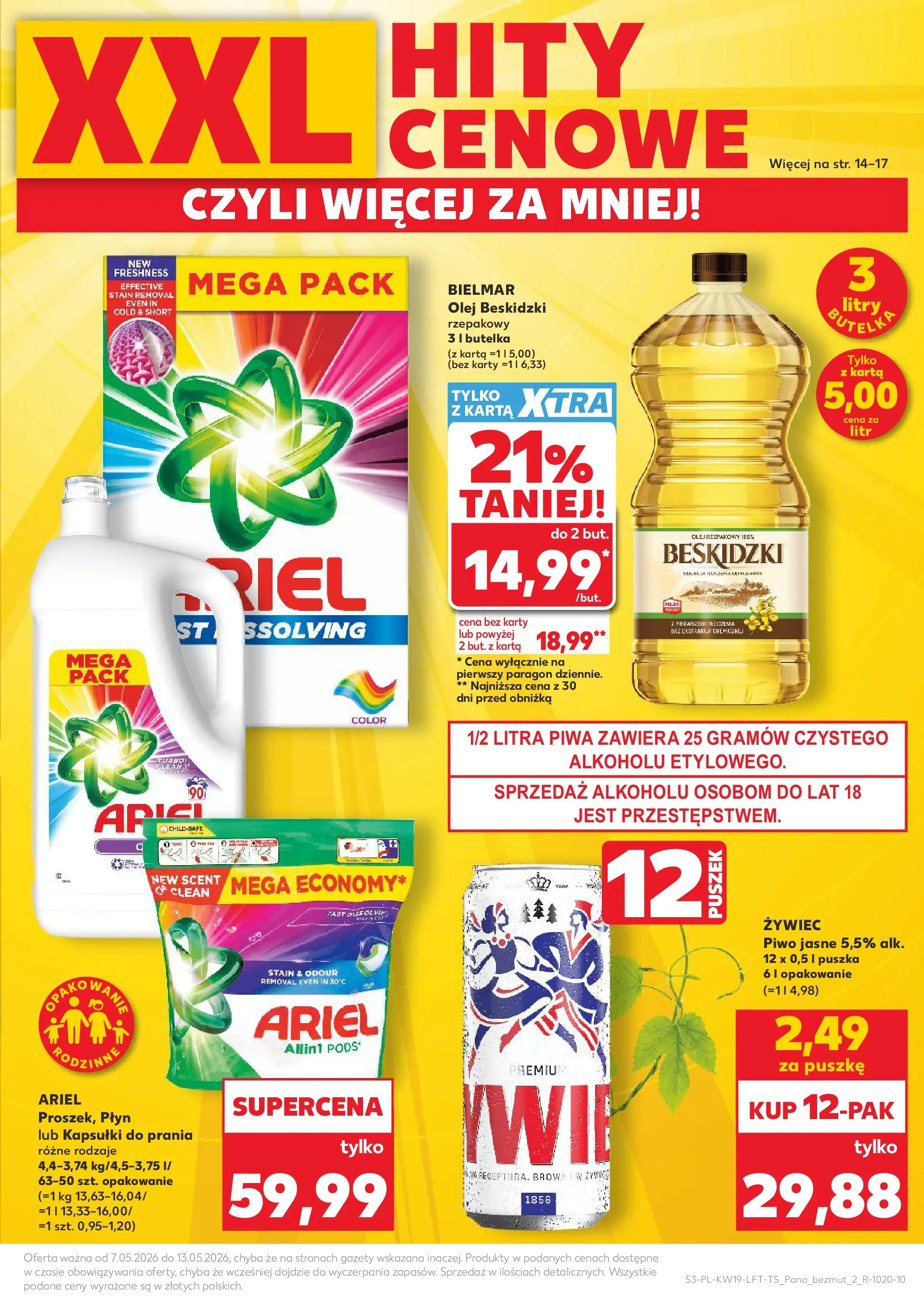 Kaufland gazetka od 07.05.2026 - od jutra PDF | Strona: 3 | Produkty: Karta, Ariel, Olej, Piwo