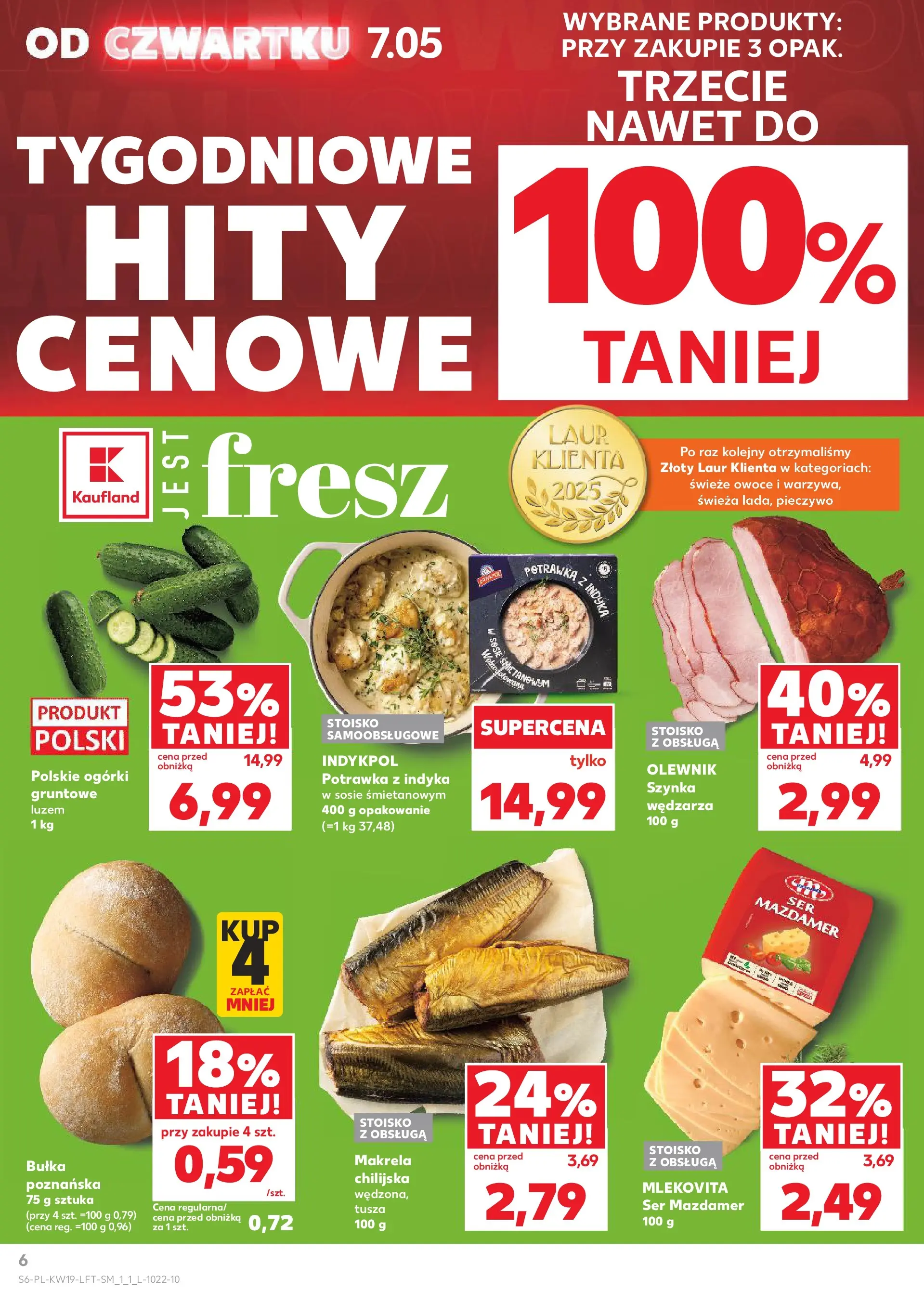 Kaufland gazetka od 07.05.2026 - od jutra PDF | Strona: 6 | Produkty: Pieczywo, Makrela, Ogórki, Owoce