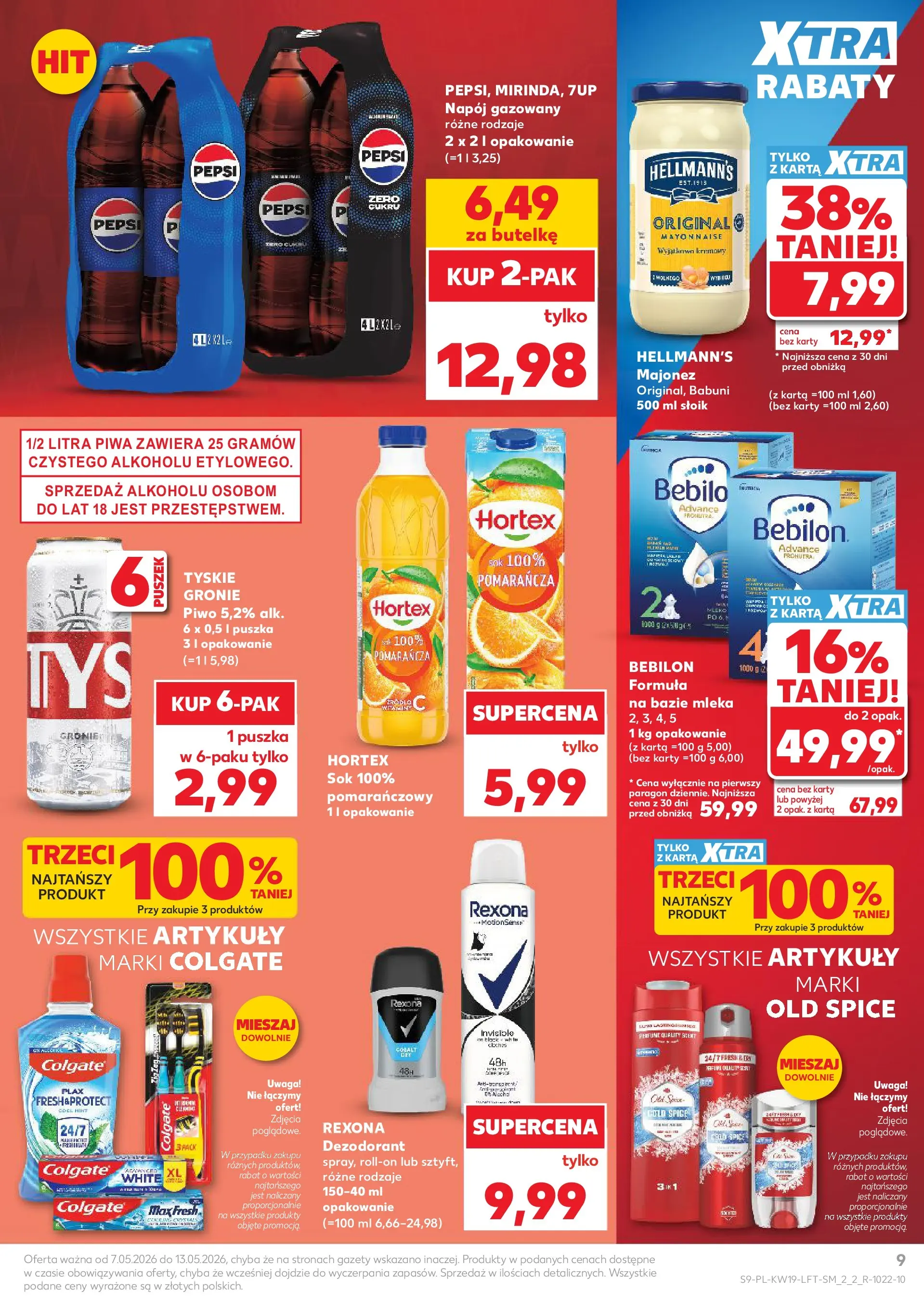 Kaufland gazetka od 07.05.2026 - od jutra PDF | Strona: 9 | Produkty: Tyskie, Sok, Dezodorant, Old spice