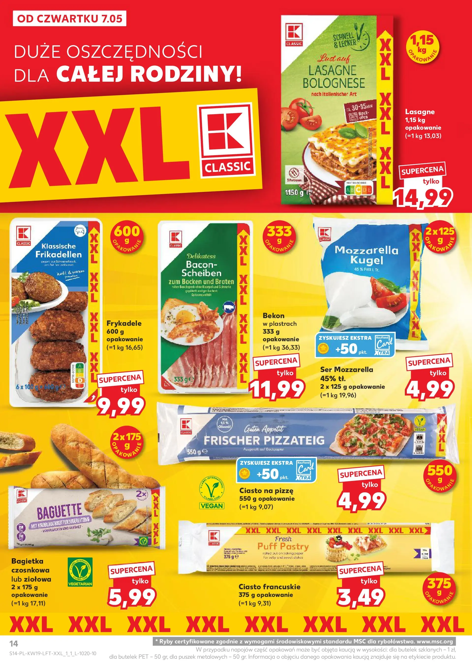 Kaufland gazetka od 07.05.2026 - od jutra PDF | Strona: 14 | Produkty: Ciasto francuskie, Lasagne, Ciasto na pizze, Ryby