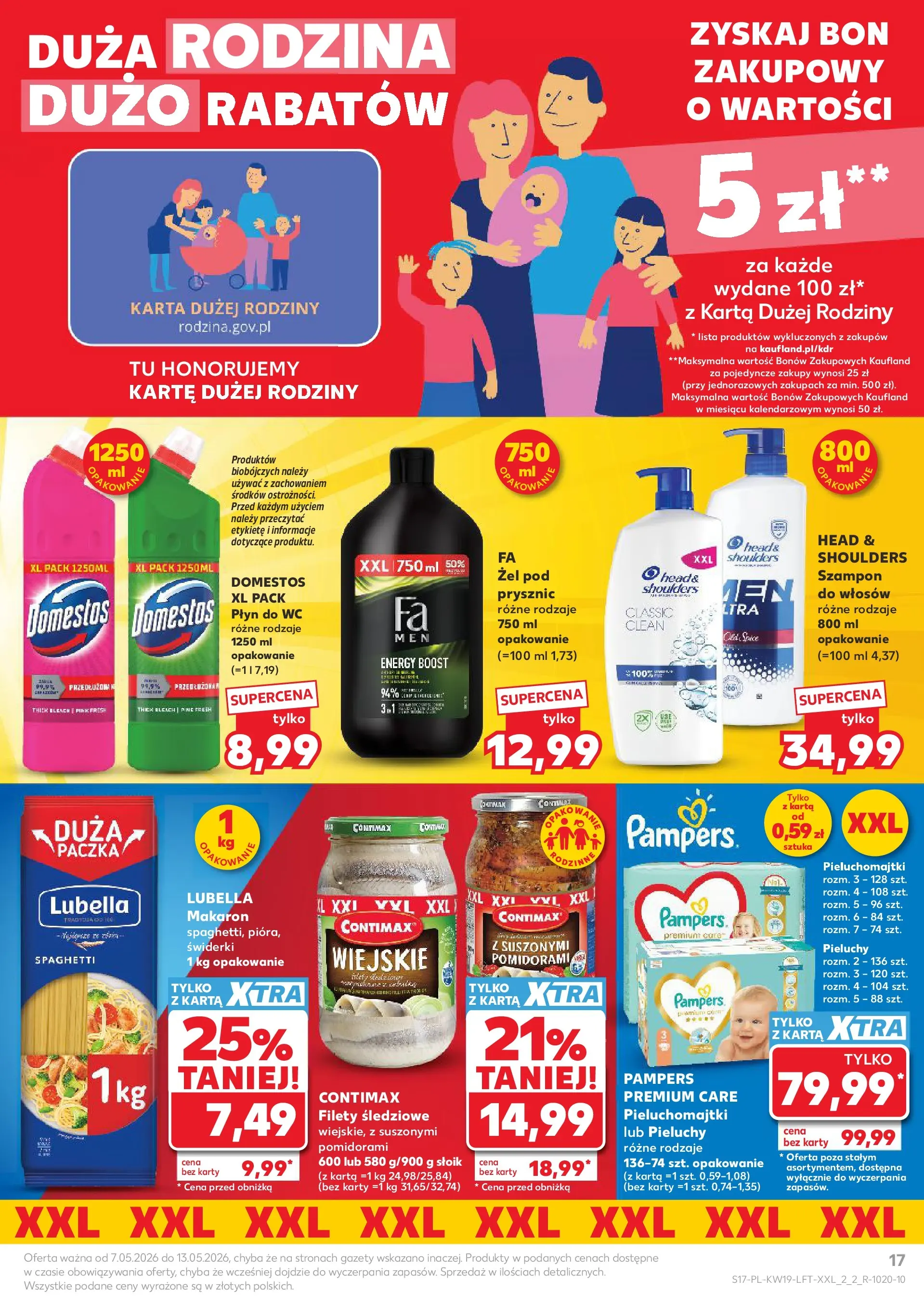 Kaufland gazetka od 07.05.2026 - od jutra PDF | Strona: 17 | Produkty: Karta, Prysznic, Domestos, Szampon