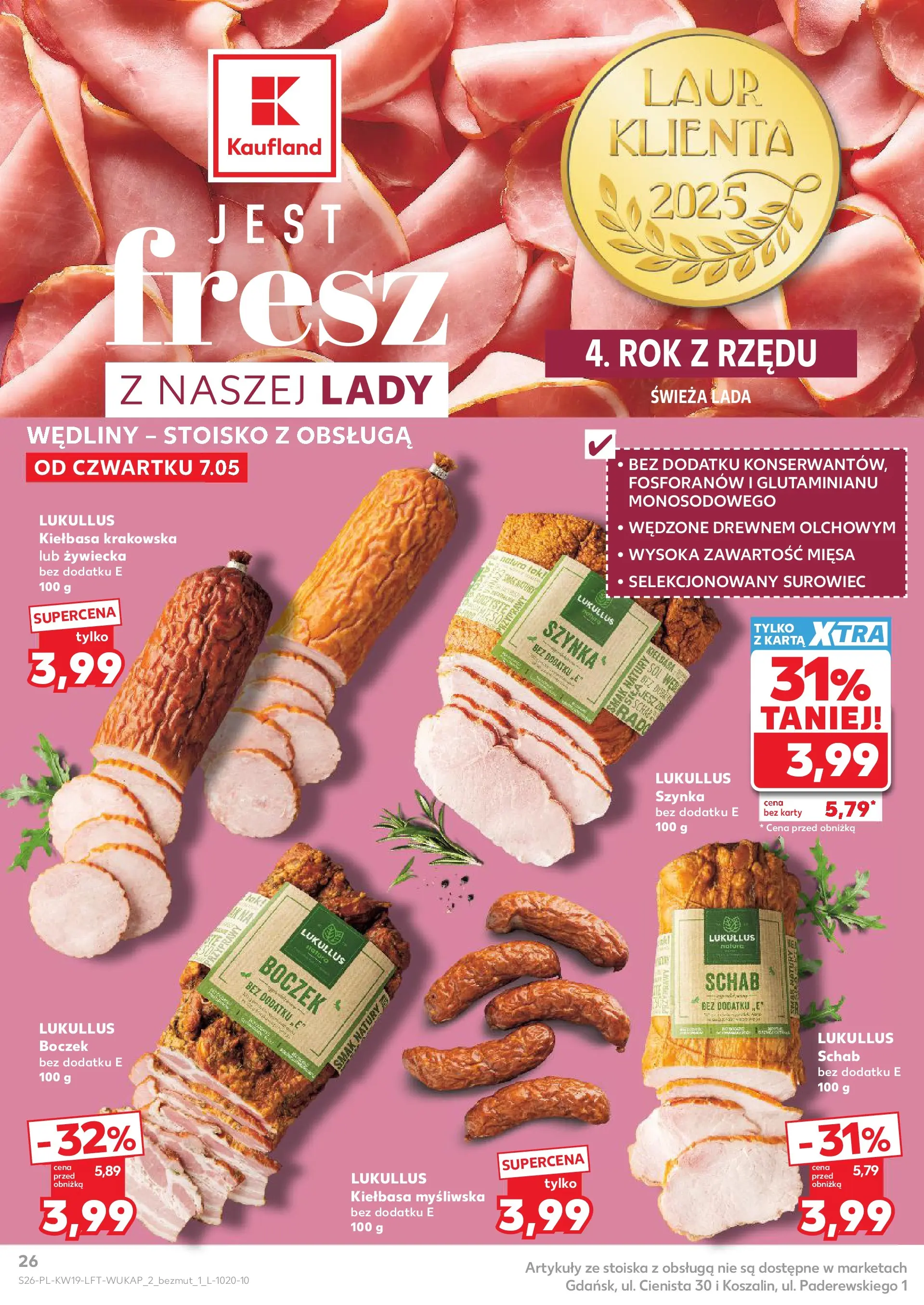 Kaufland gazetka od 07.05.2026 - od jutra PDF | Strona: 26 | Produkty: Karta, Schab, Wędliny, Sól