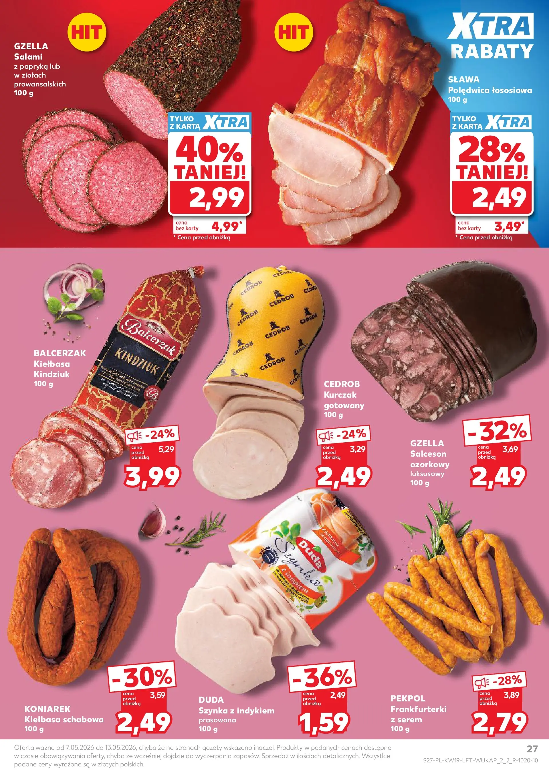 Kaufland gazetka od 07.05.2026 - od jutra PDF | Strona: 27 | Produkty: Kiełbasa, Kurczak, Papryka, Kindziuk