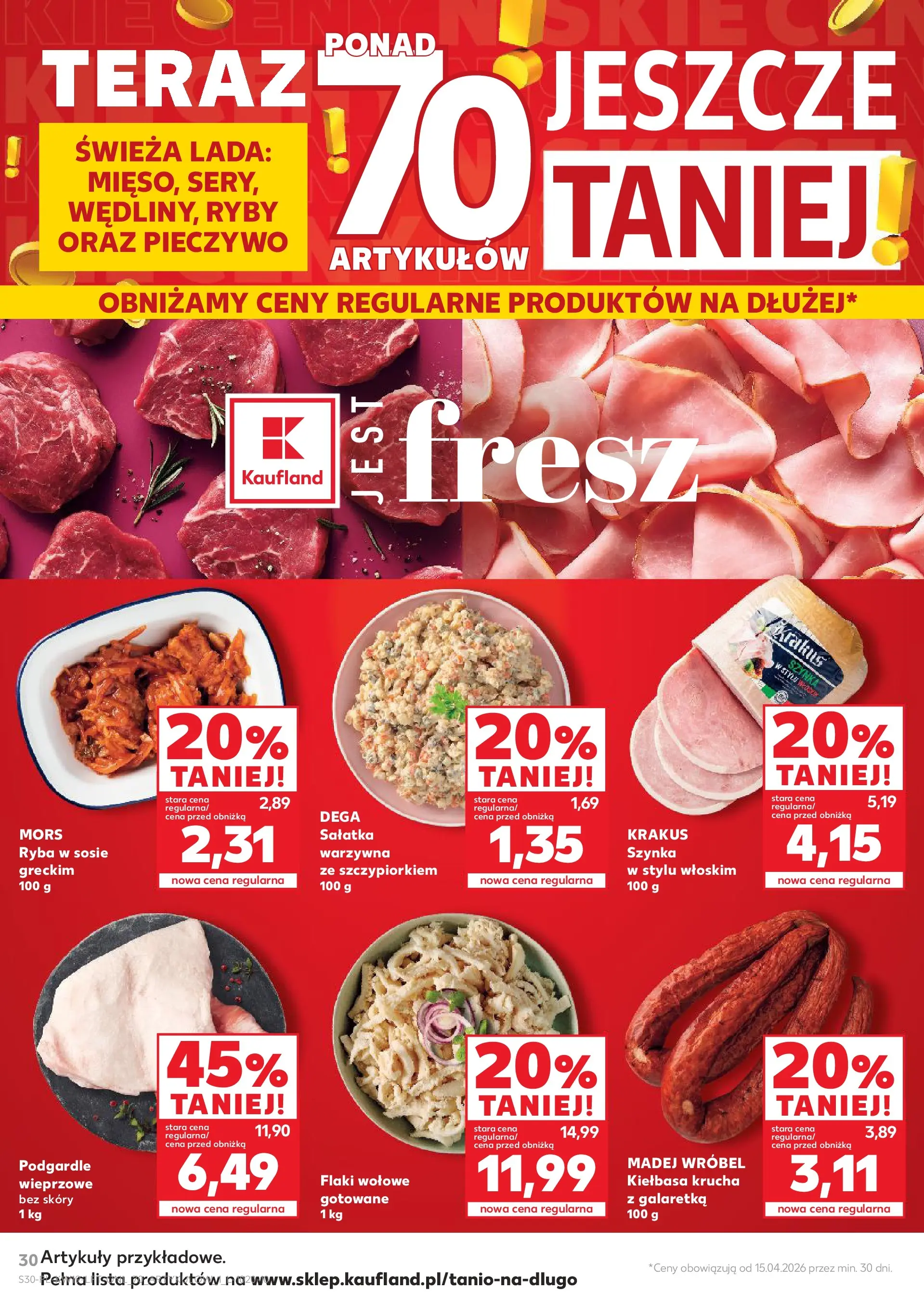 Kaufland gazetka od 07.05.2026 - od jutra PDF | Strona: 30 | Produkty: Szynka, Flaki, Ryby, Sałatka