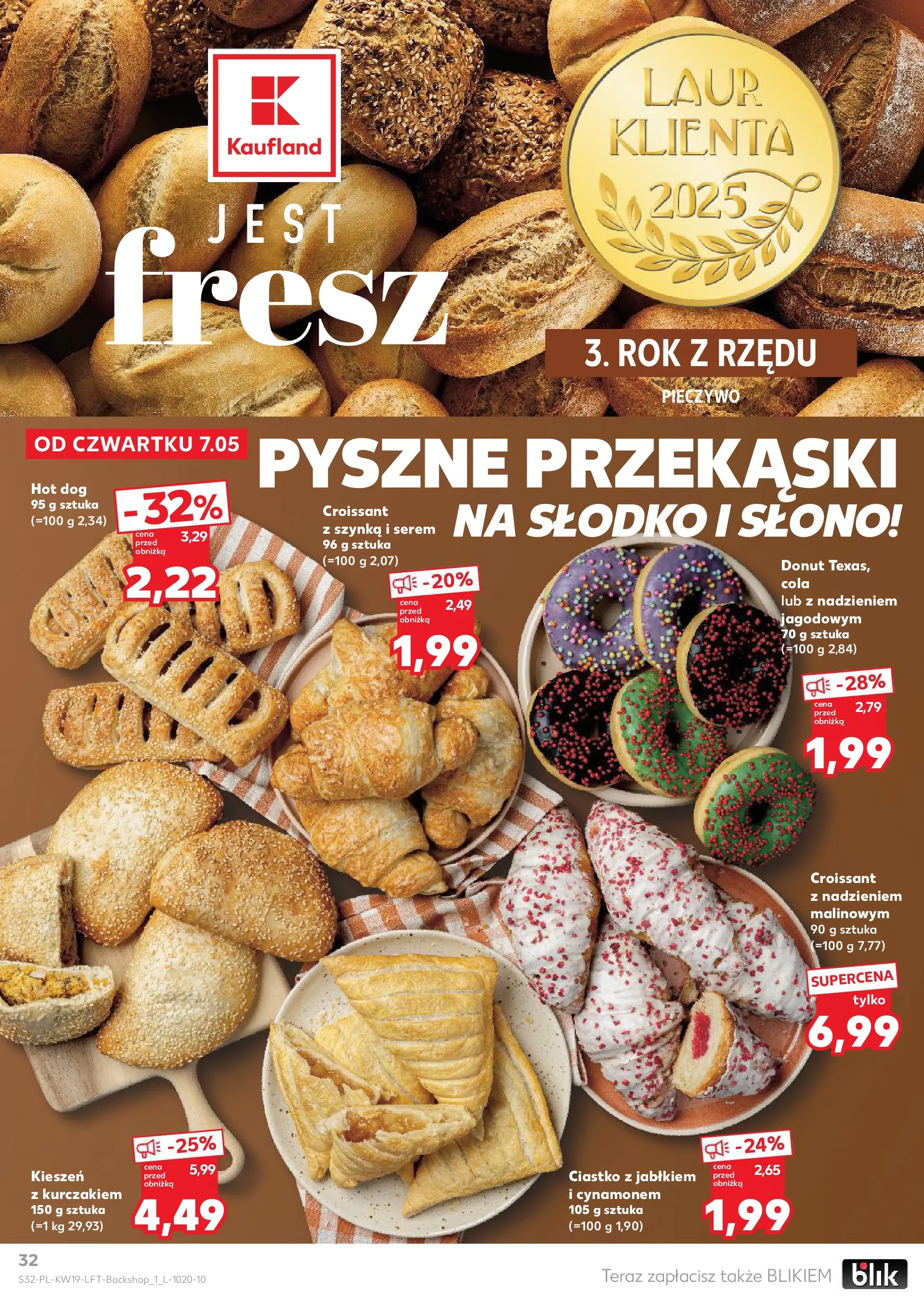 Kaufland gazetka od 07.05.2026 - od jutra PDF | Strona: 32 | Produkty: Pieczywo, Szynka, Donut