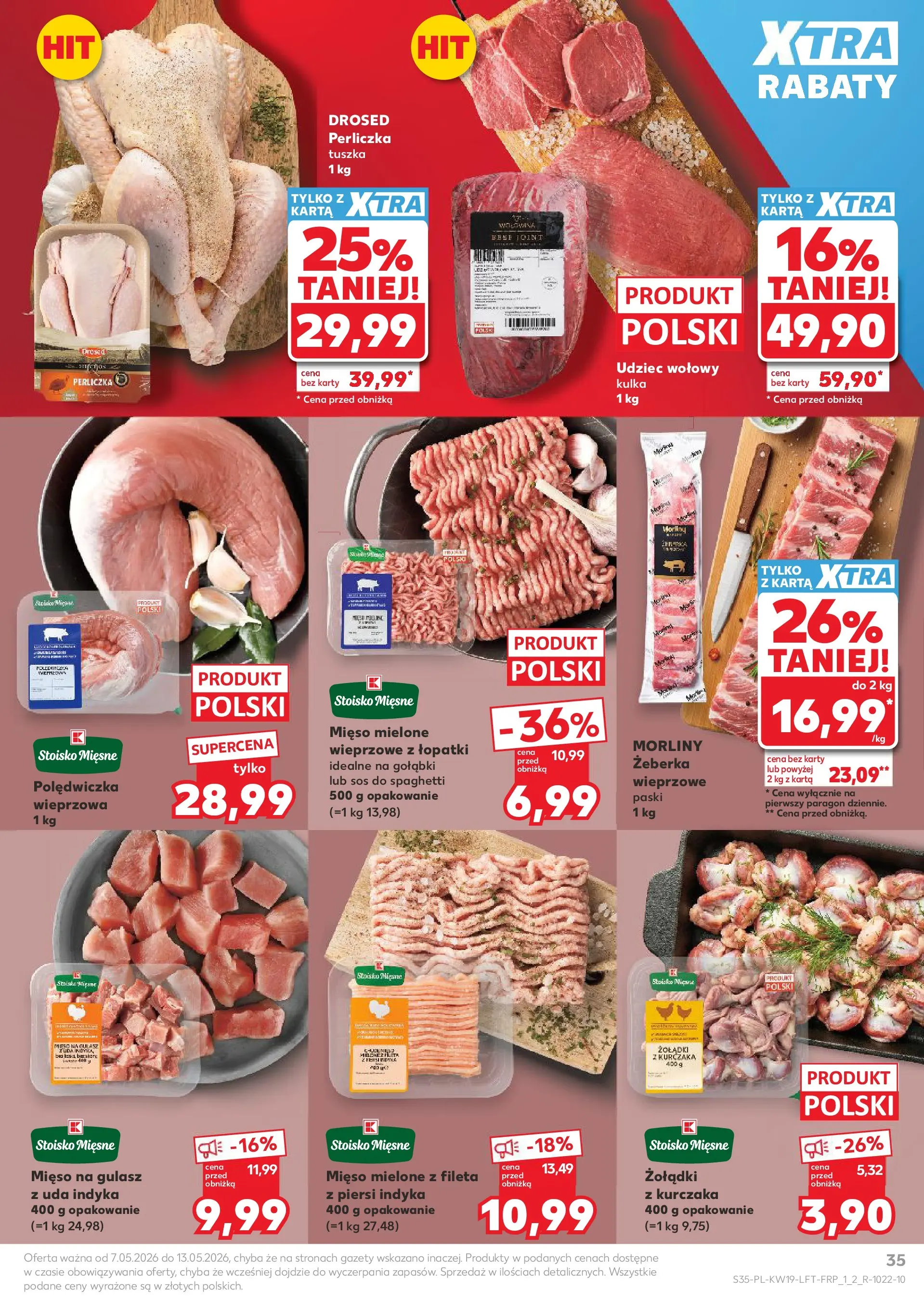 Kaufland gazetka od 07.05.2026 - od jutra PDF | Strona: 35 | Produkty: Karta, Piersi, Mięso mielone, Sos