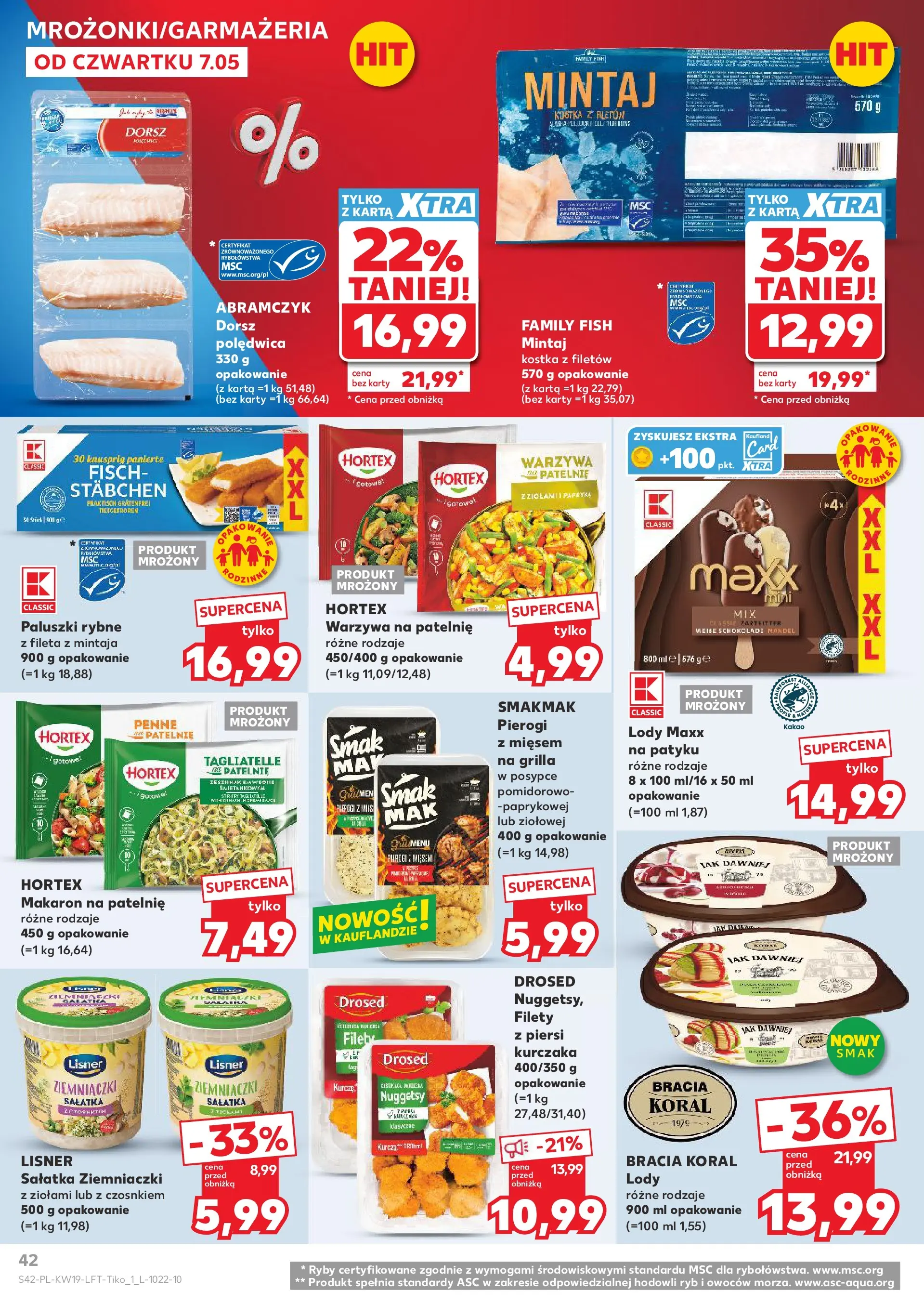 Kaufland gazetka od 07.05.2026 - od jutra PDF | Strona: 42 | Produkty: Piersi, Warzywa na patelnie, Paluszki, Makaron