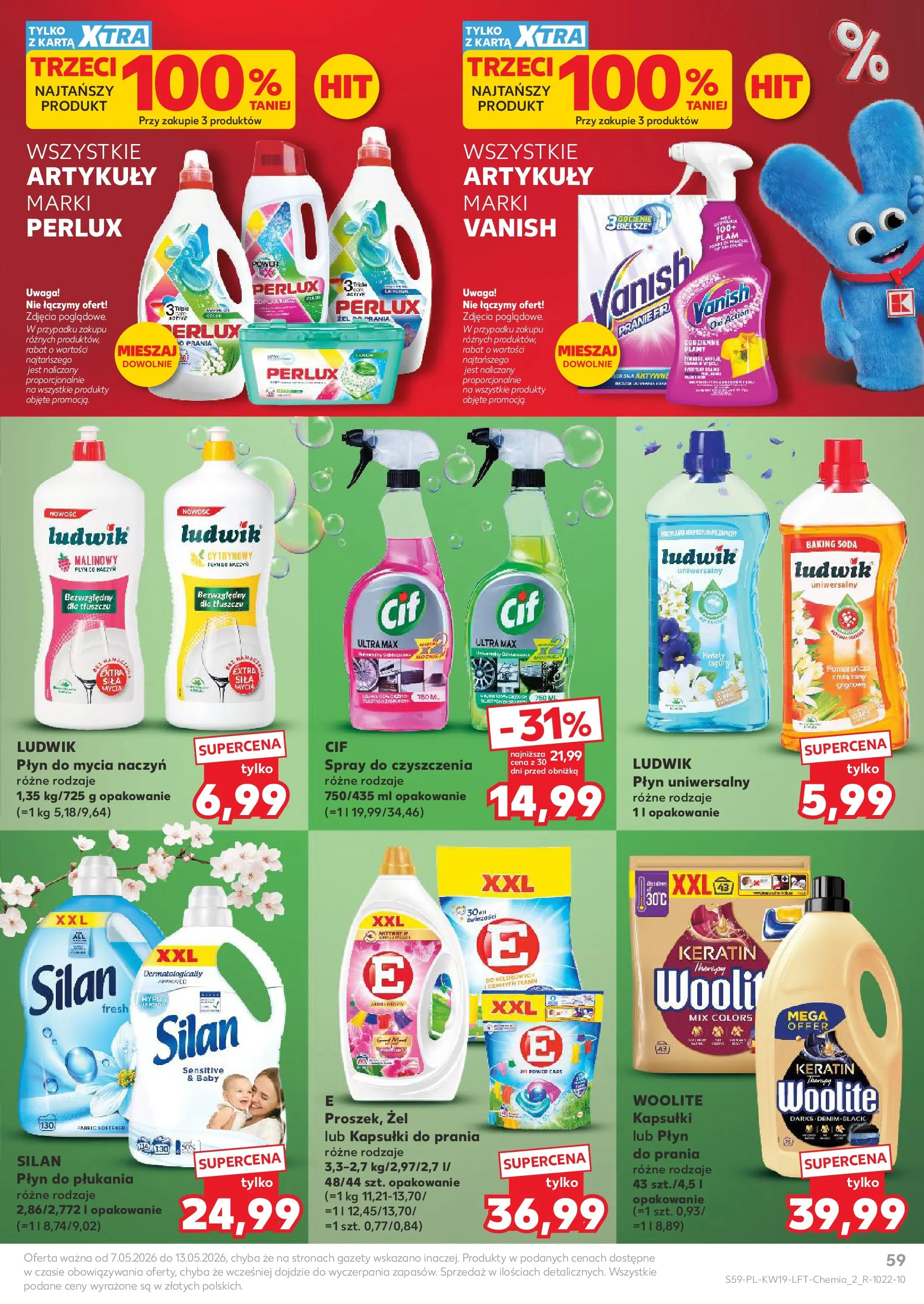 Kaufland gazetka od 07.05.2026 - od jutra PDF | Strona: 59 | Produkty: Karta, Vanish, Kapsułki do prania, Płyn do mycia naczyń