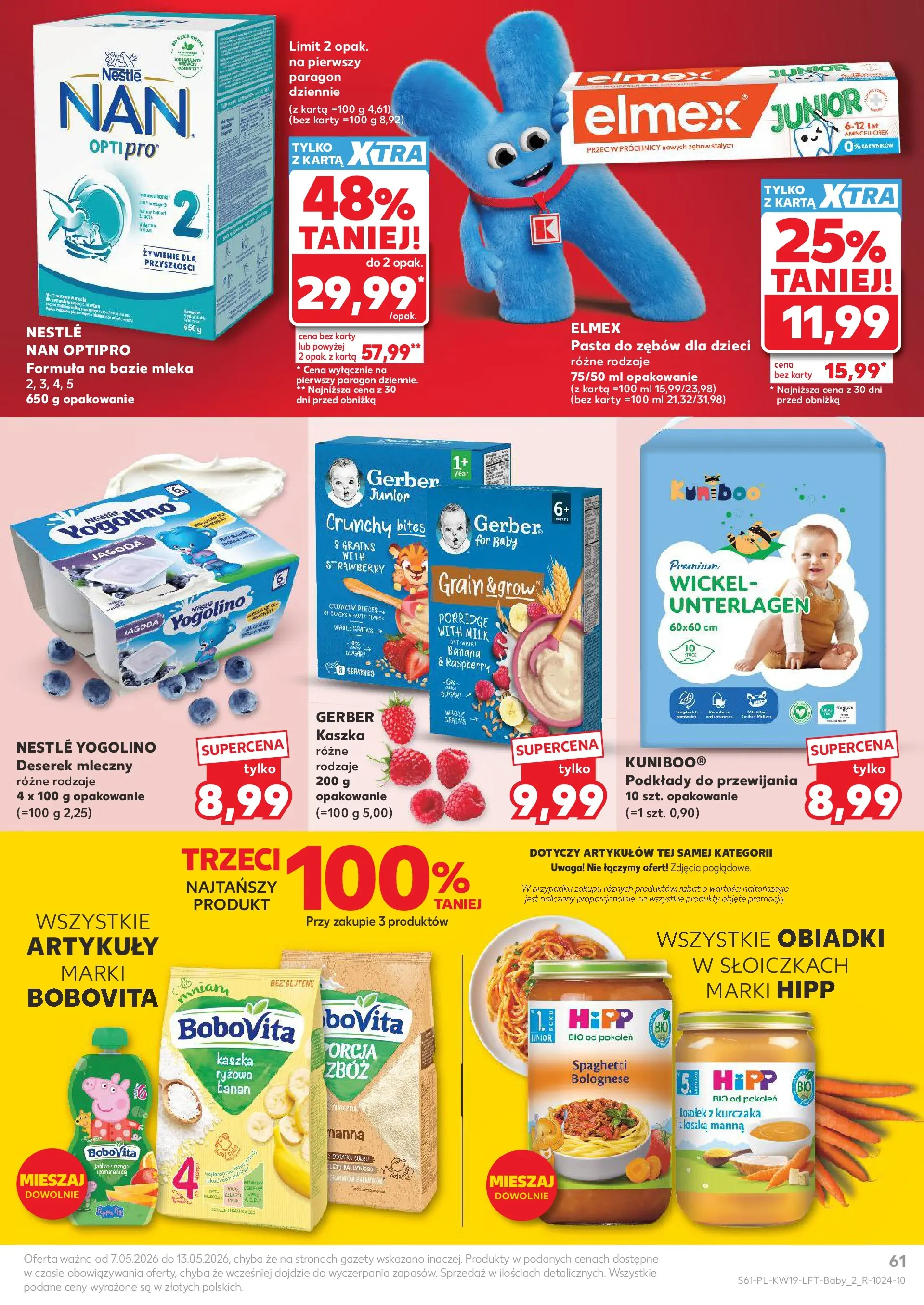 Kaufland gazetka od 07.05.2026 - od jutra PDF | Strona: 61 | Produkty: Karta, Mleka, Banan, Pasta do zębów