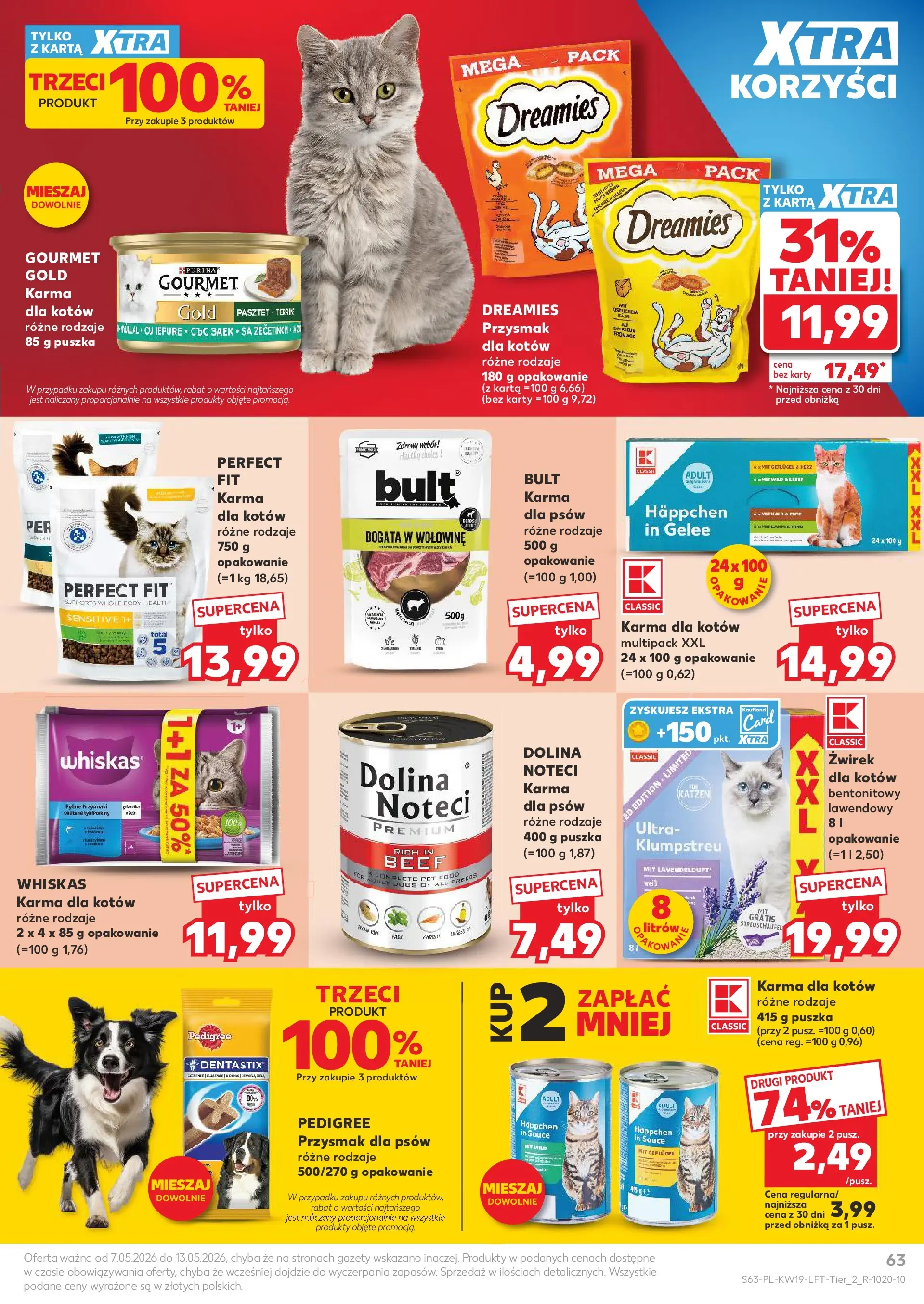 Kaufland gazetka od 07.05.2026 - od jutra PDF | Strona: 63 | Produkty: Karta, Pedigree, Karma dla kotów