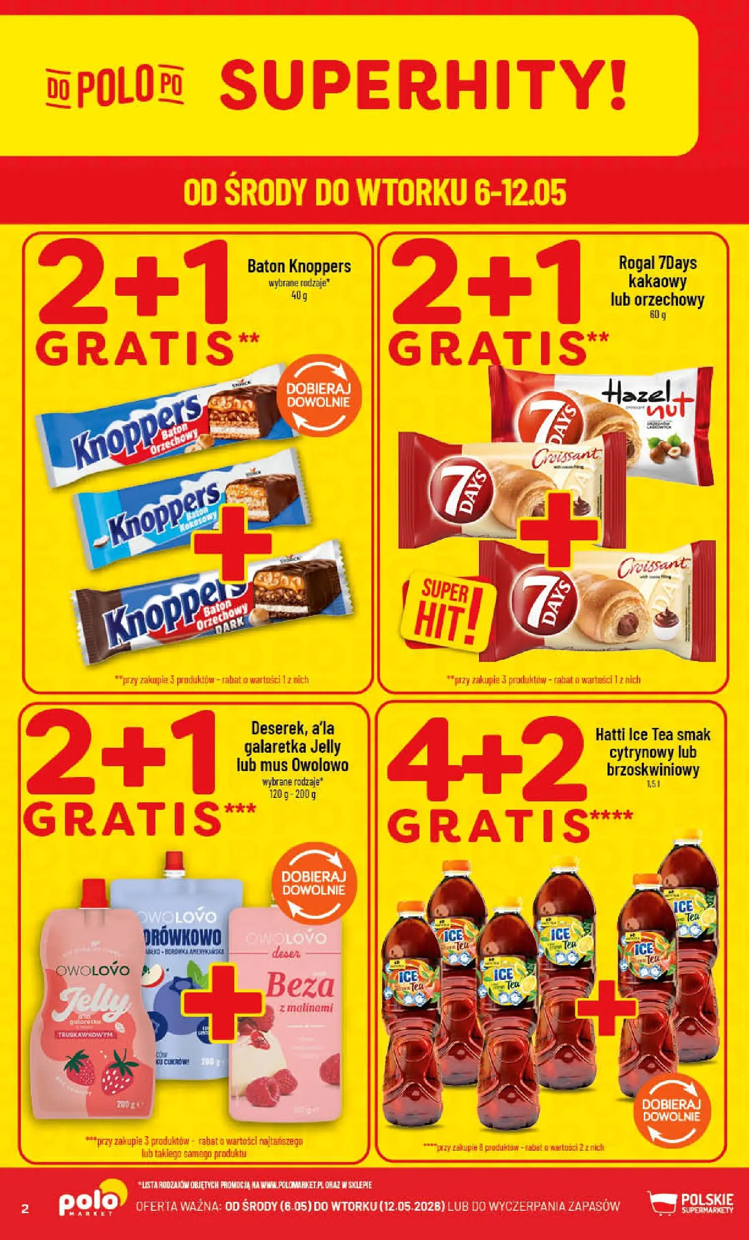 Nowa POLOmarket gazetka od jutra 06.05.2026 | Strona: 2 | Produkty: Borówka amerykańska, Galaretka, Ice Tea, Baton