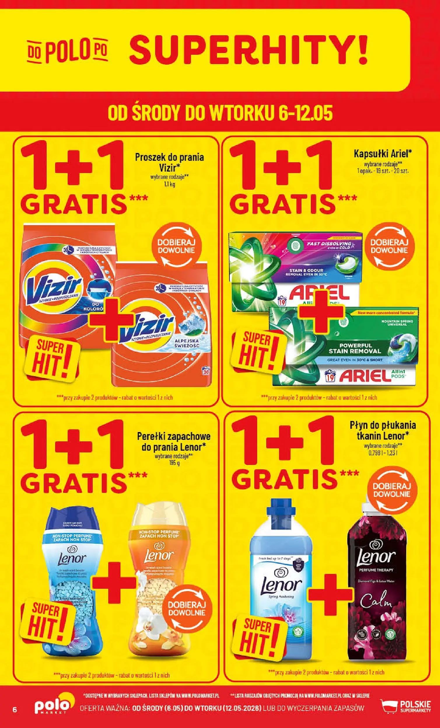 Nowa POLOmarket gazetka od jutra 06.05.2026 | Strona: 6 | Produkty: Zapach, Proszek do prania