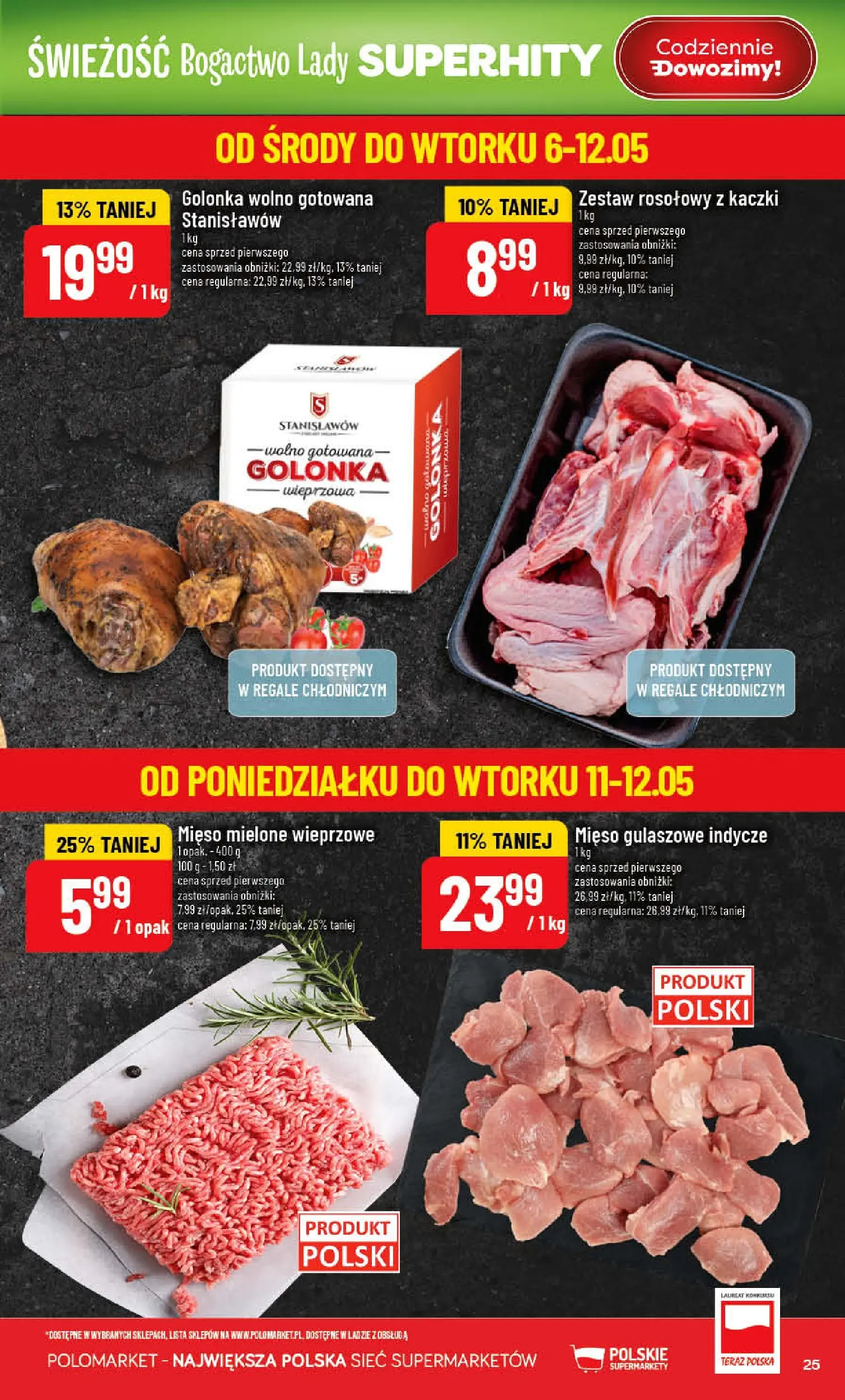 Nowa POLOmarket gazetka od jutra 06.05.2026 | Strona: 25 | Produkty: Mięso, Golonka wieprzowa, Mięso mielone