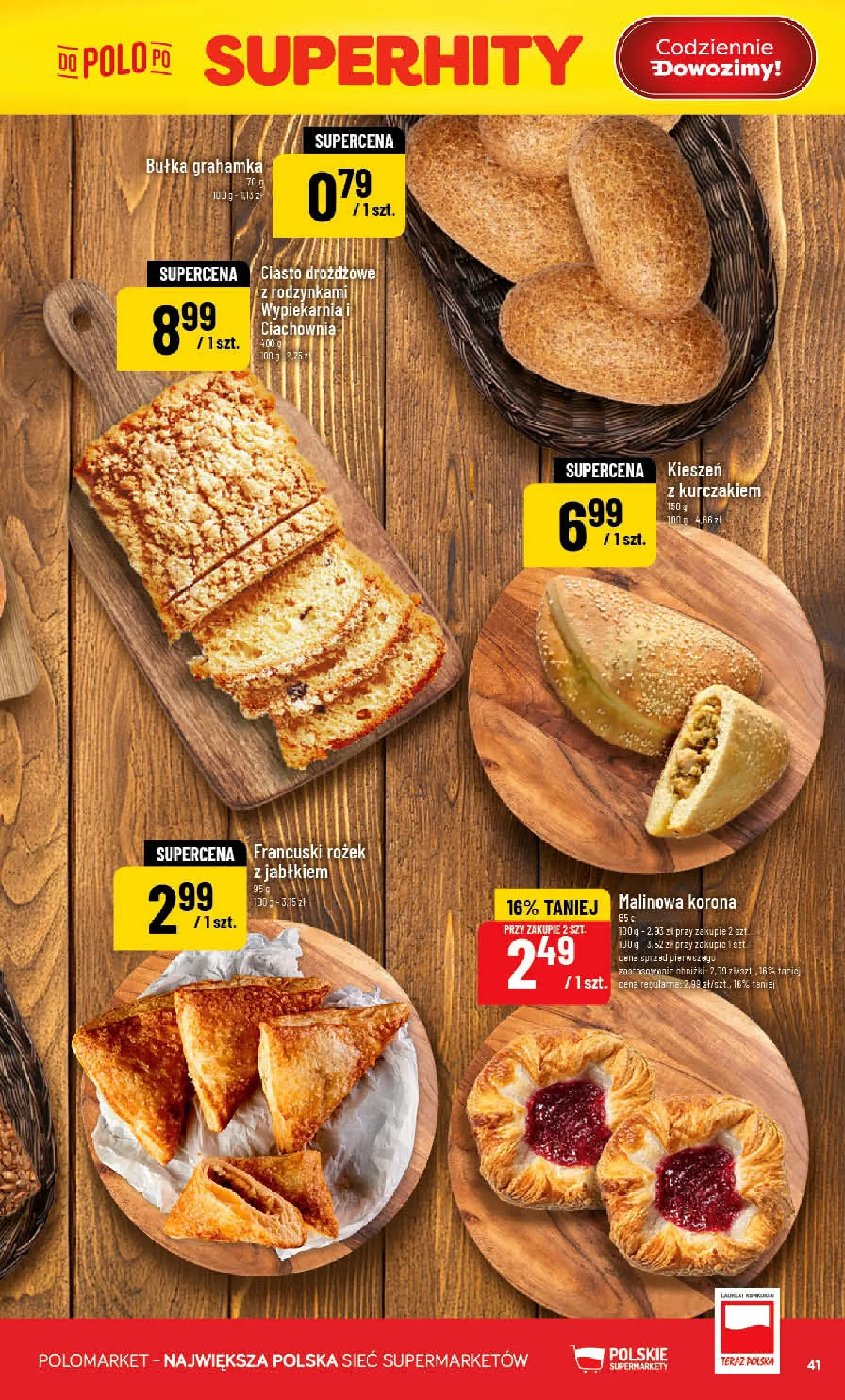 Nowa POLOmarket gazetka od jutra 06.05.2026 | Strona: 41 | Produkty: Ciasto drożdżowe, Ciasto, Bułka