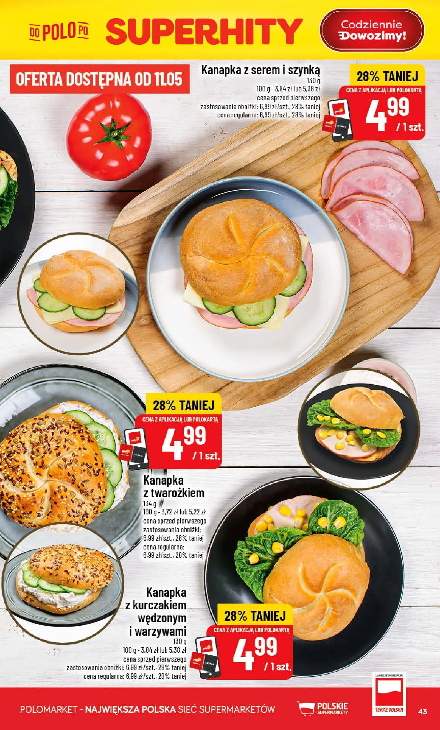 Nowa POLOmarket gazetka od jutra 06.05.2026 | Strona: 43 | Produkty: Szynka