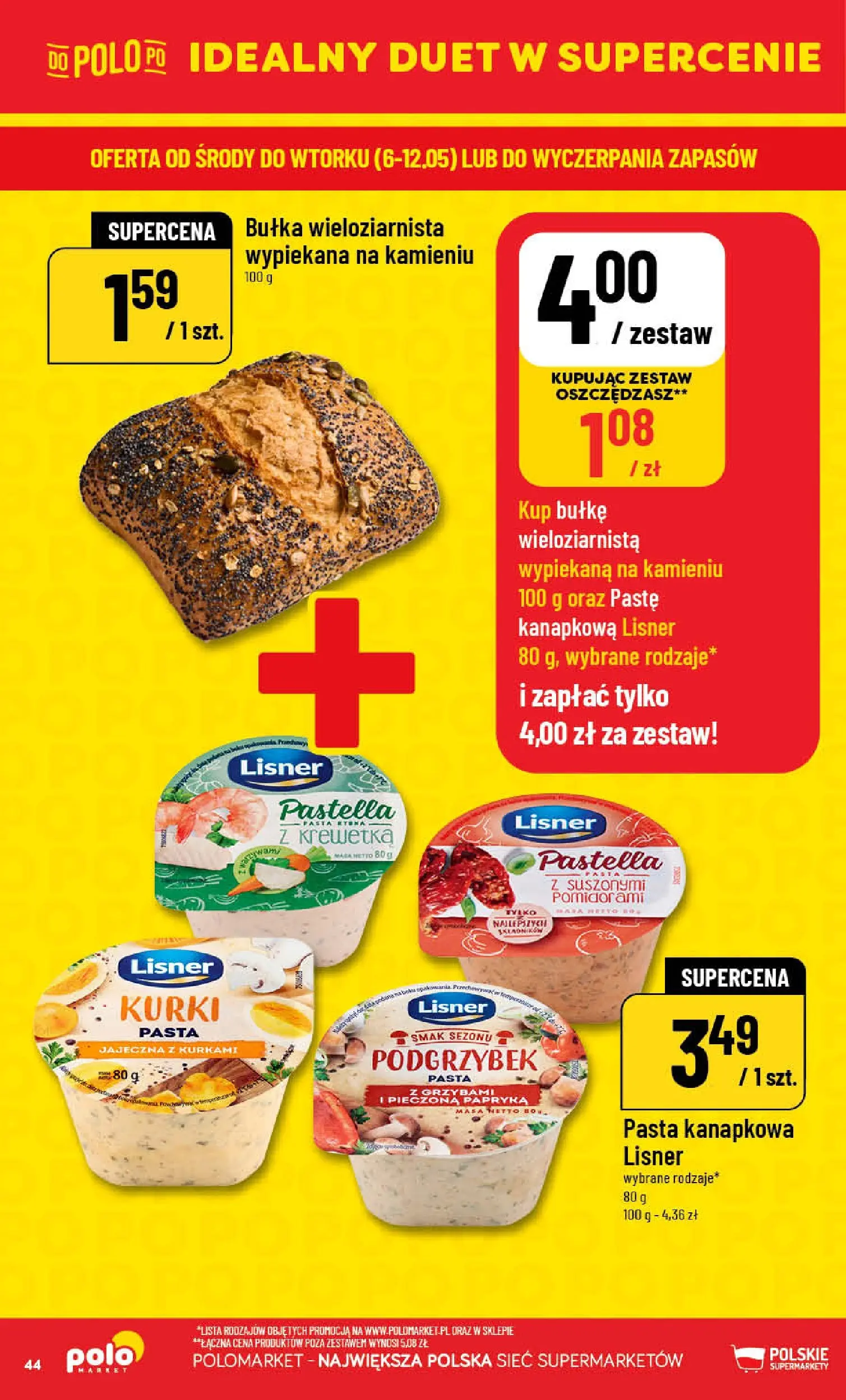 Nowa POLOmarket gazetka od jutra 06.05.2026 | Strona: 44 | Produkty: Papryka, Bułka