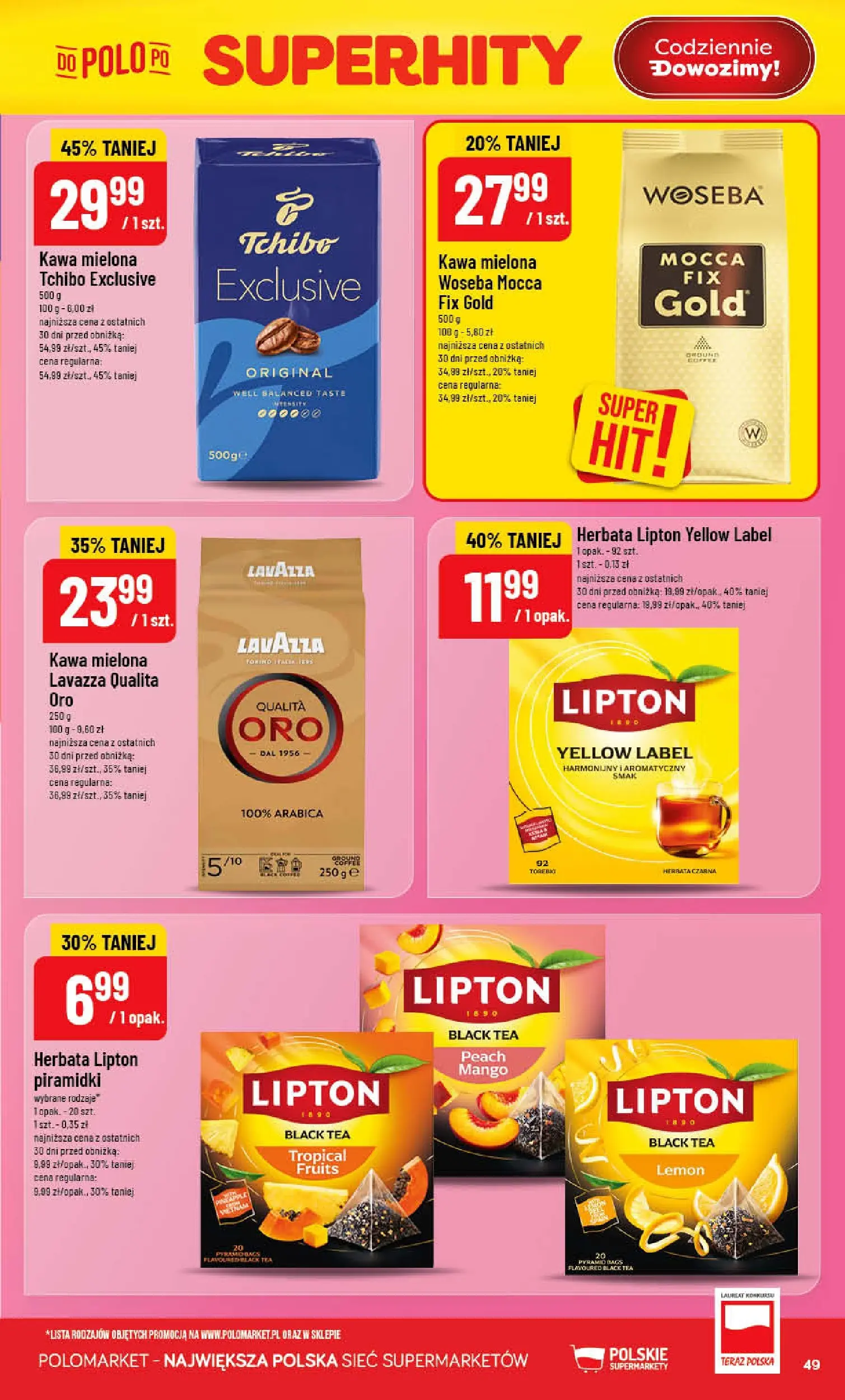 Nowa POLOmarket gazetka od jutra 06.05.2026 | Strona: 49 | Produkty: Mango, Lavazza, Tchibo exclusive, Herbata