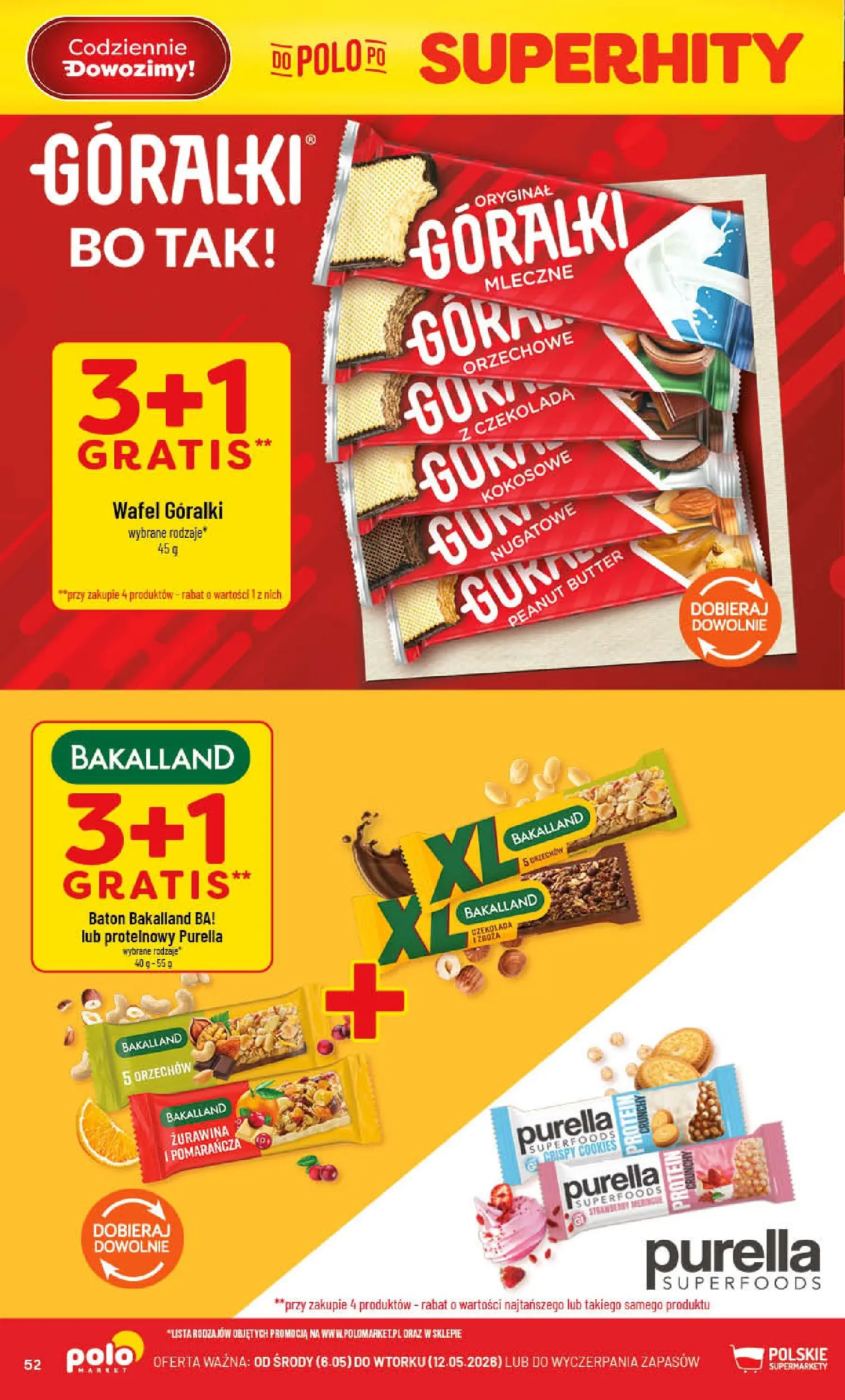 Nowa POLOmarket gazetka od jutra 06.05.2026 | Strona: 52 | Produkty: Żurawina, Baton, Czekolada