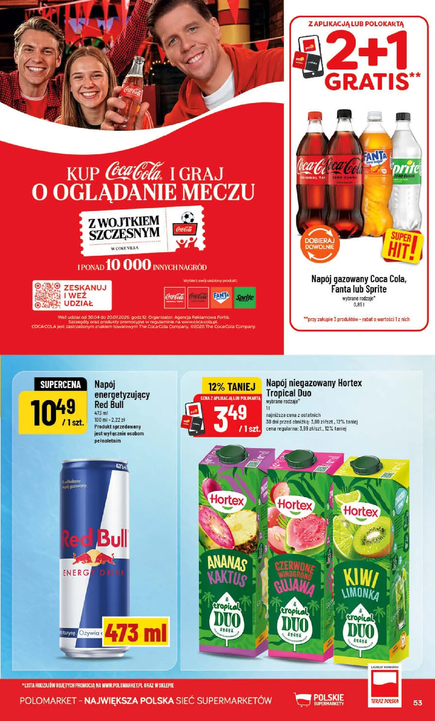 Nowa POLOmarket gazetka od jutra 06.05.2026 | Strona: 53 | Produkty: Red bull, Sprite, Ananas, Kiwi
