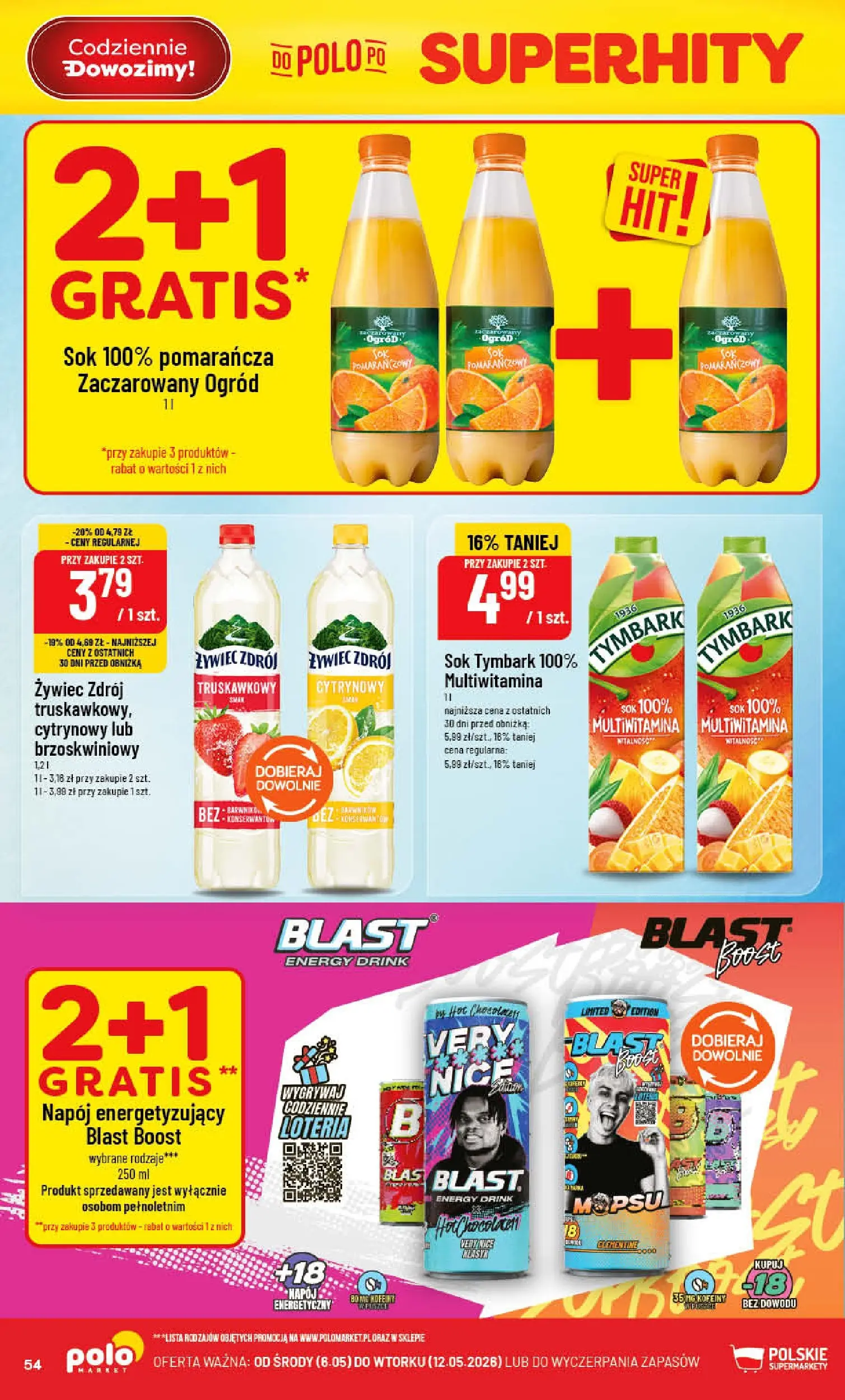 Nowa POLOmarket gazetka od jutra 06.05.2026 | Strona: 54 | Produkty: Sok