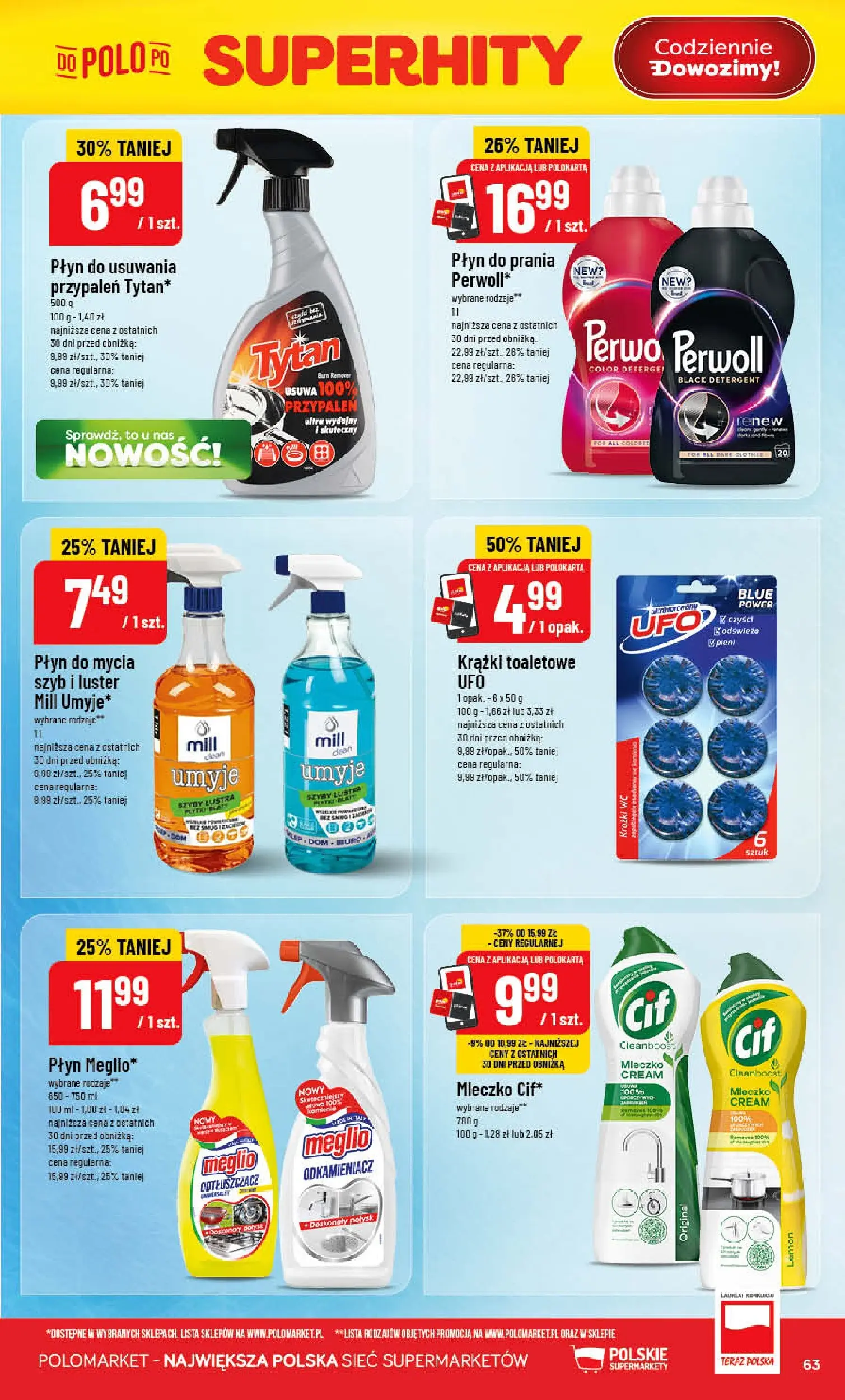 Nowa POLOmarket gazetka od jutra 06.05.2026 | Strona: 63 | Produkty: Meglio, Detergent