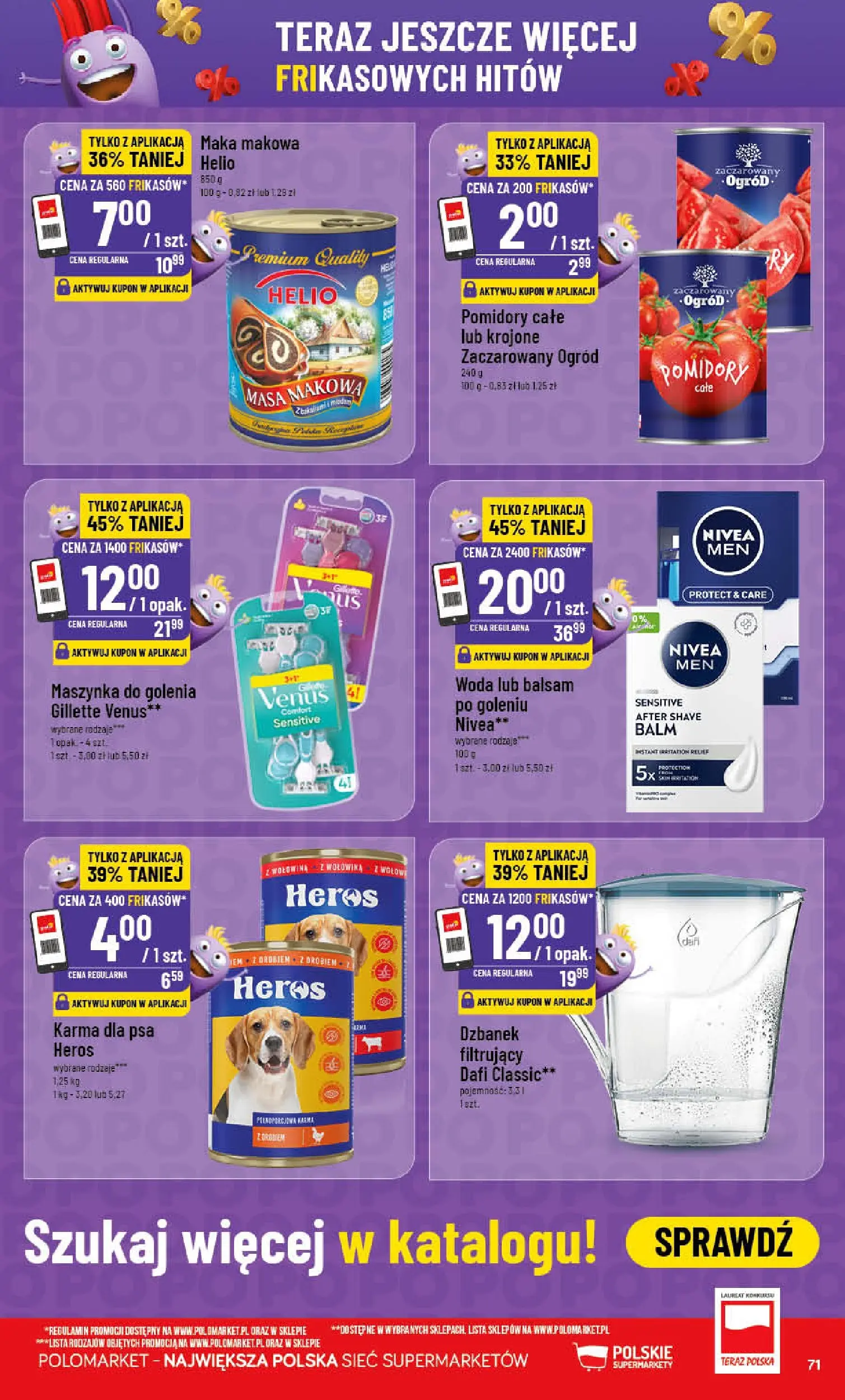 Nowa POLOmarket gazetka od jutra 06.05.2026 | Strona: 71 | Produkty: Gillette, Maszynka do golenia, Karma dla psa, Woda