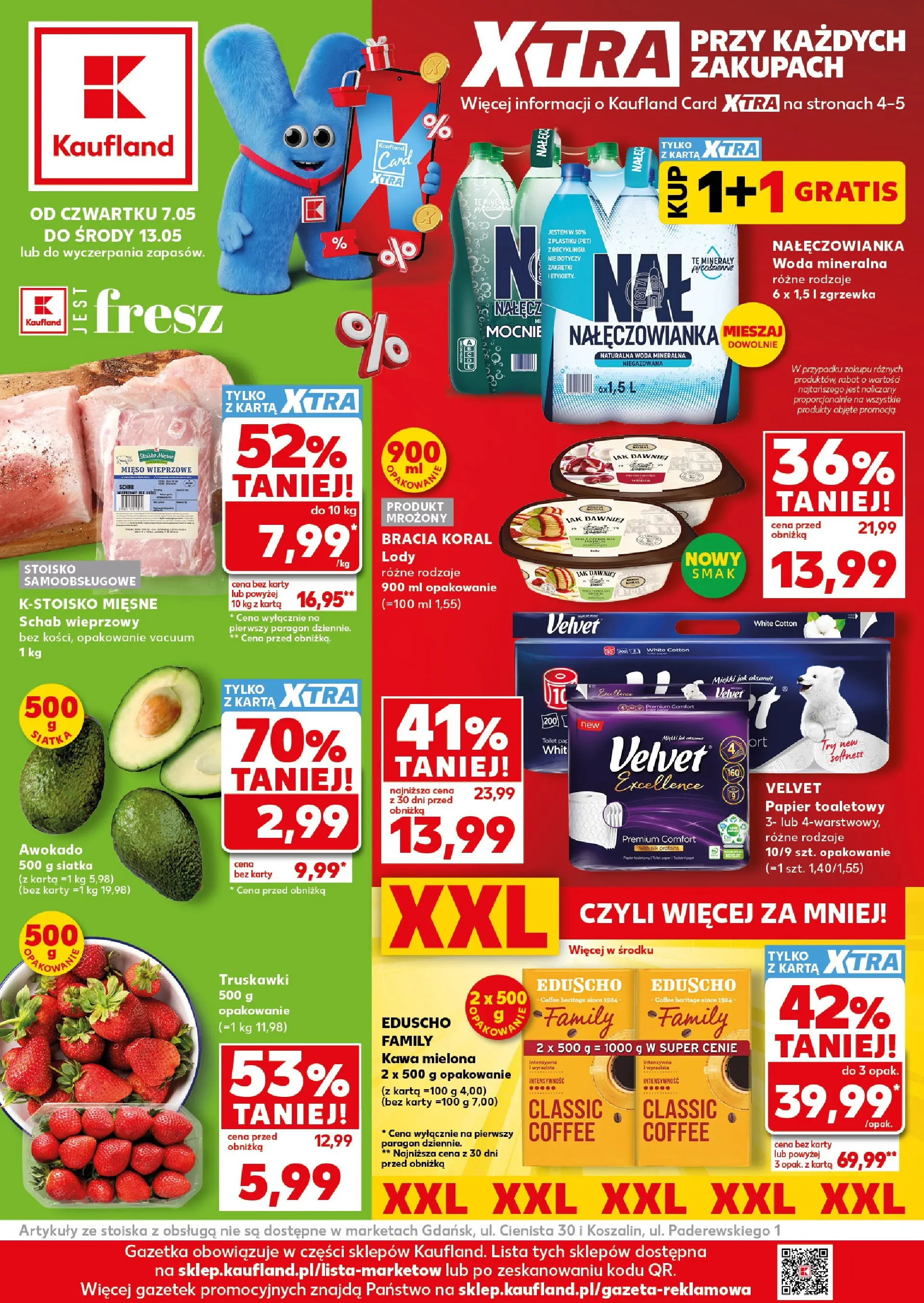Kaufland gazetka od 07.05.2026 - od jutra PDF | Strona: 1 | Produkty: Karta, Mięso, Schab wieprzowy, Tchibo