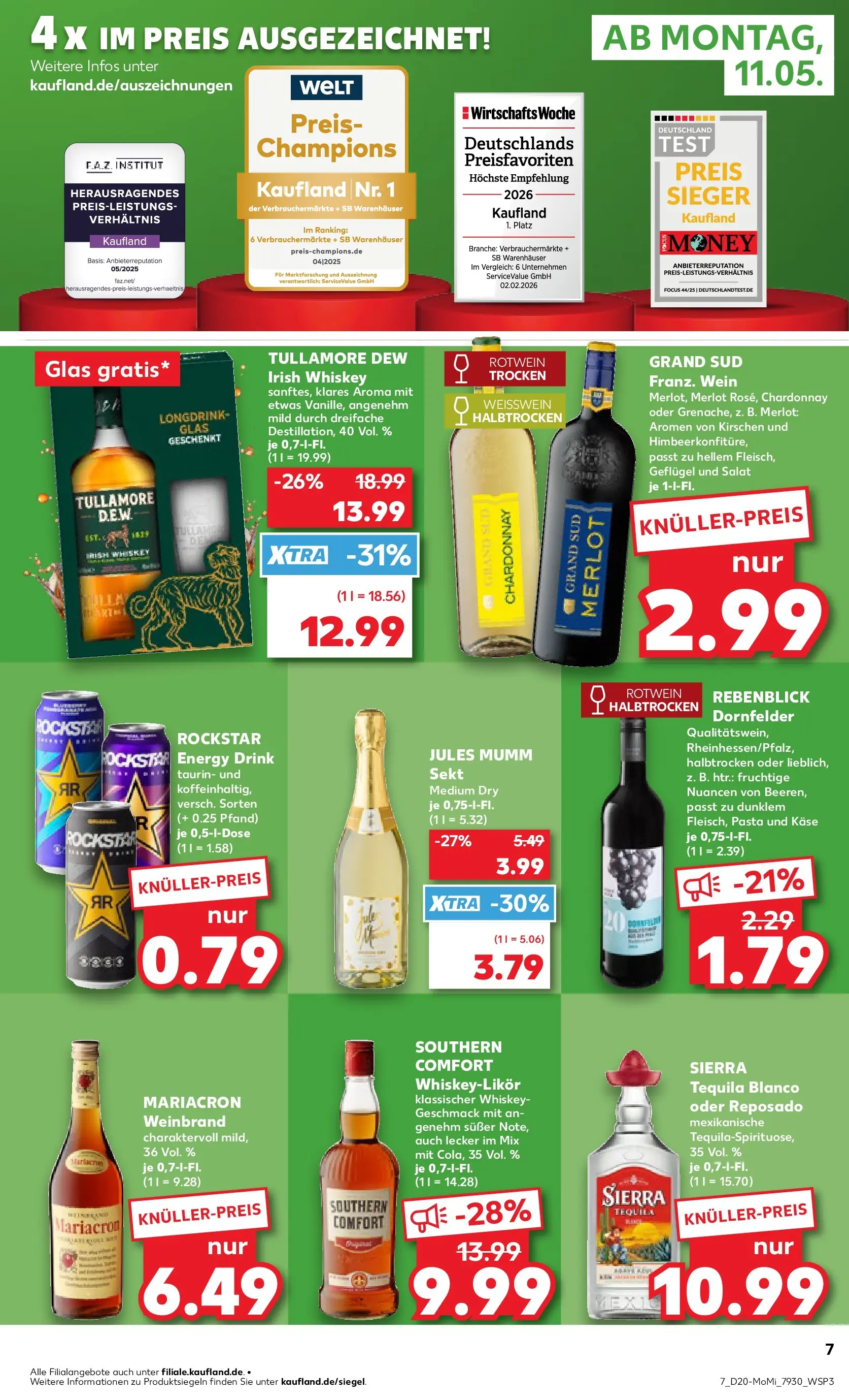 Prospekt Kaufland ab 10.05.2026 » Angebote Online zum Blättern | Seite: 7 | Produkte: Merlot, Southern comfort, Wein, Whiskey