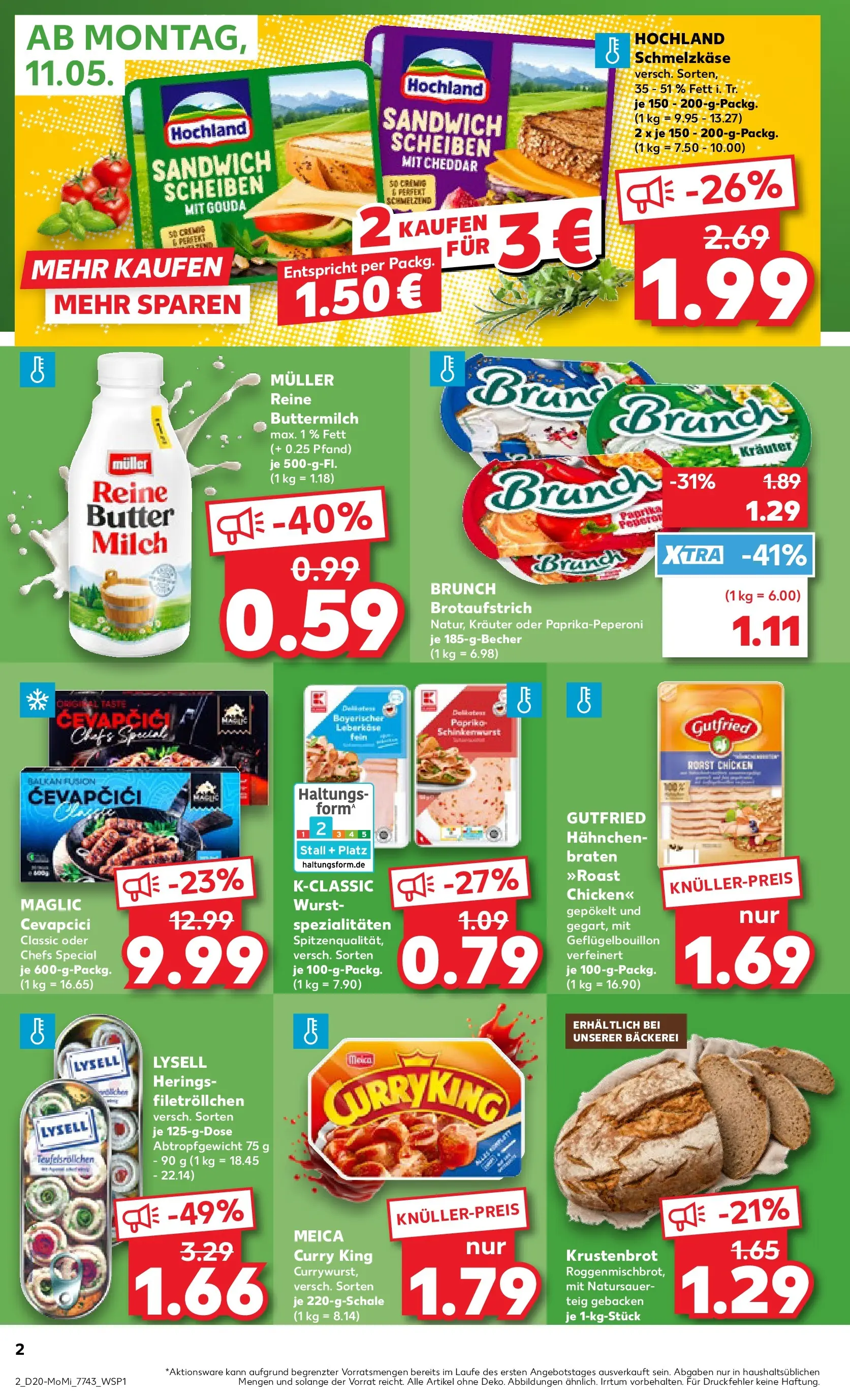 Prospekt Kaufland ab 10.05.2026 » Angebote Online zum Blättern | Seite: 2 | Produkte: Buttermilch, Butter, Gouda, Meica