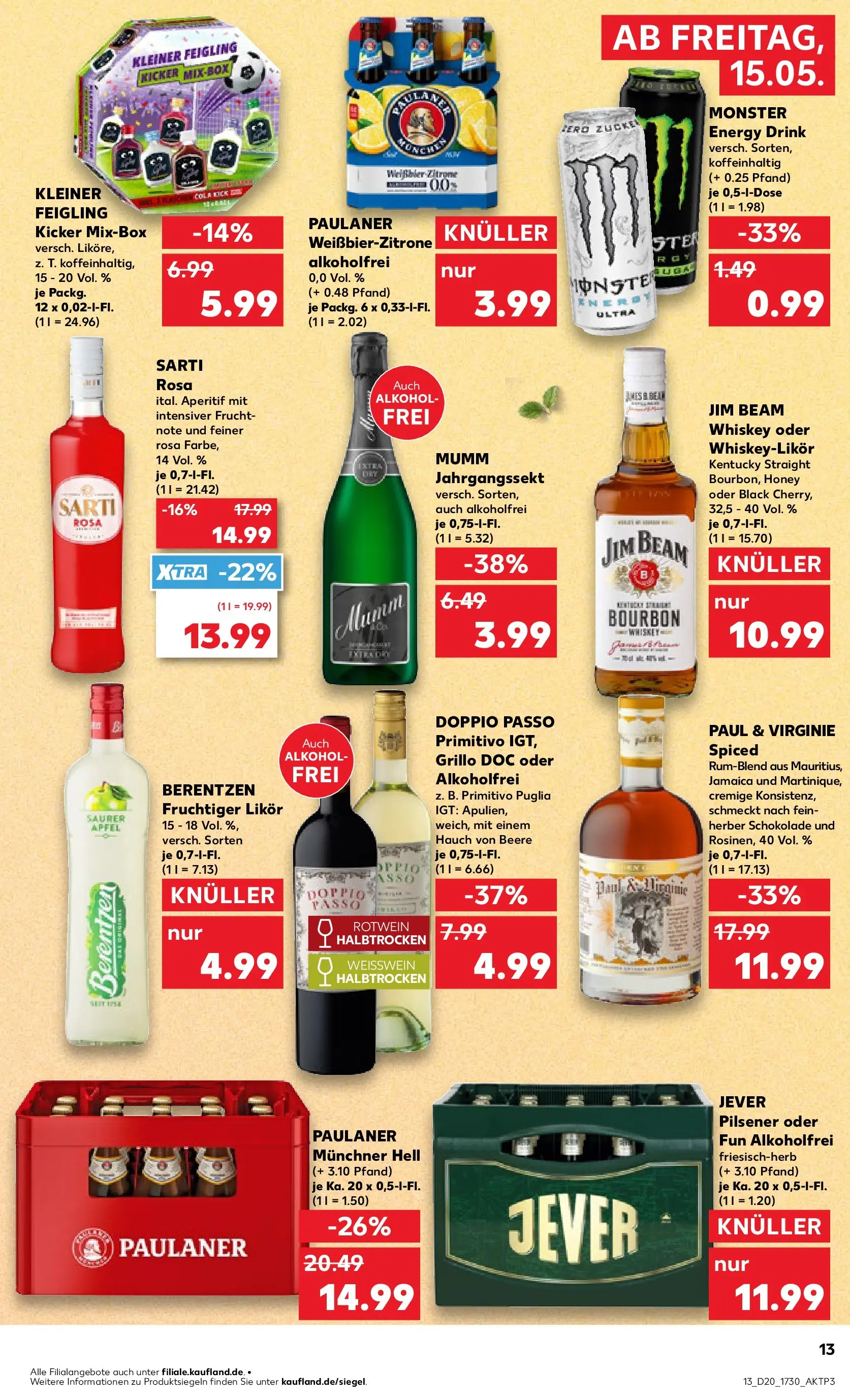 Prospekt Kaufland ab 10.05.2026 » Angebote Online zum Blättern | Seite: 20 | Produkte: Rotwein, Äpfel, Monster, Doppio Passo