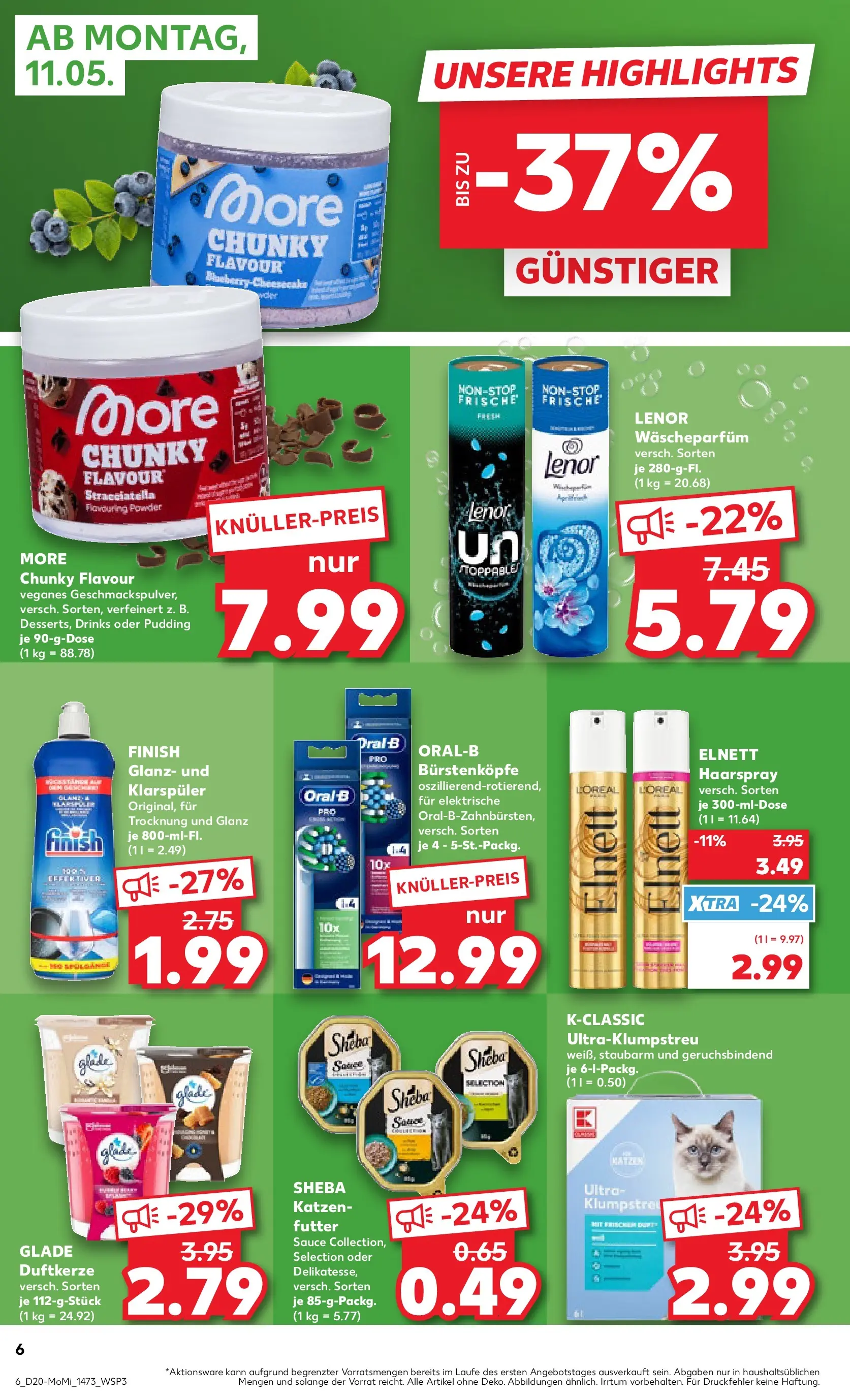 Prospekt Kaufland ab 10.05.2026 » Angebote Online zum Blättern | Seite: 6 | Produkte: Lenor, Katzenfutter, Finish, Haarspray