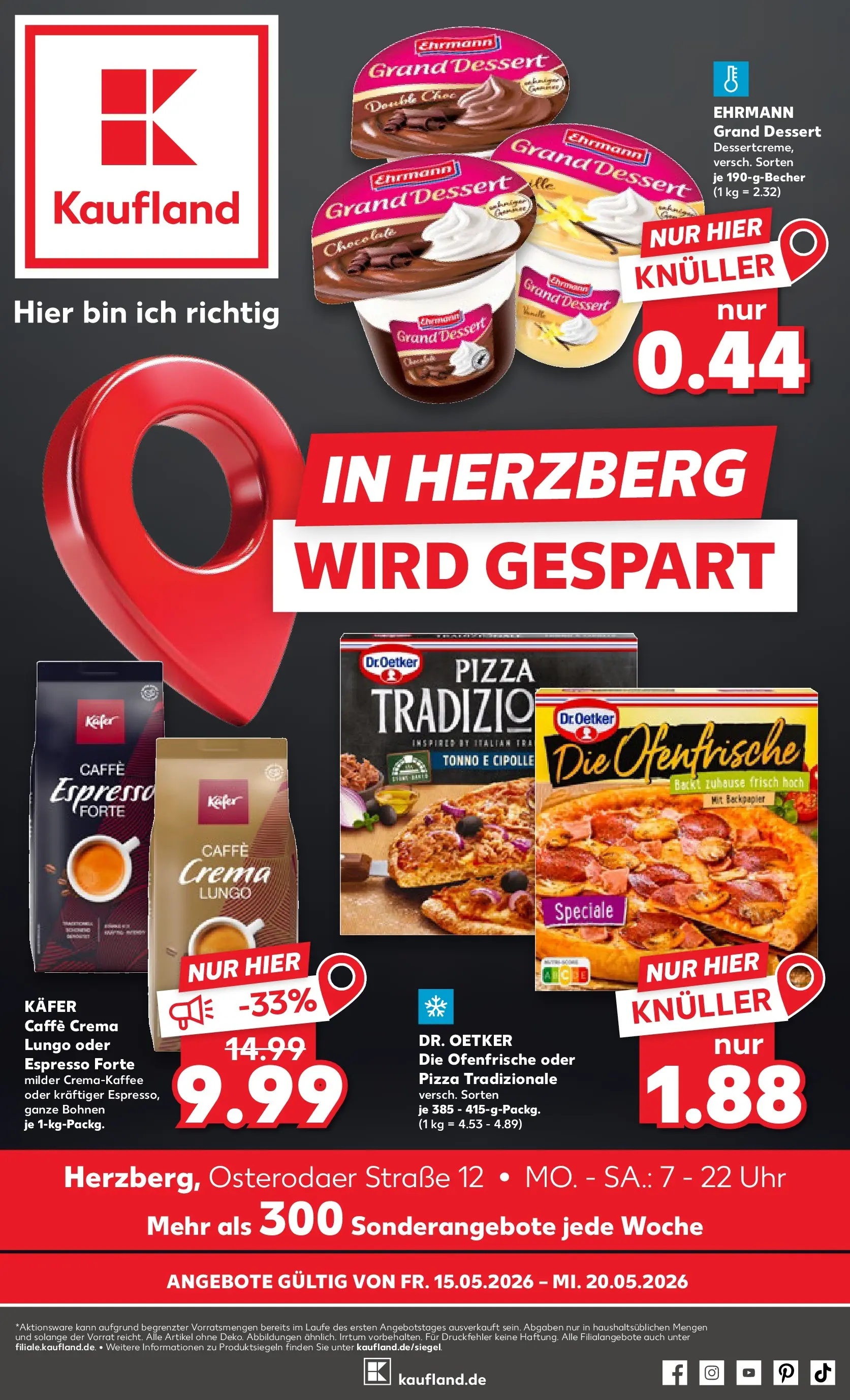 Prospekt Kaufland ab 10.05.2026 » Angebote Online zum Blättern | Seite: 8 | Produkte: Ehrmann grand dessert, Ofenfrische, Pizza, Uhr