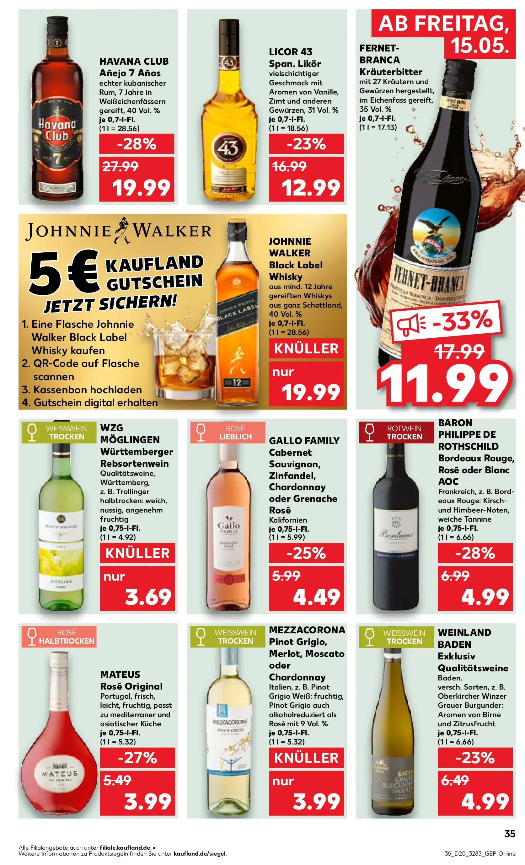 Prospekt Kaufland ab 10.05.2026 » Angebote Online zum Blättern | Seite: 42 | Produkte: Weißwein, Likör, Rouge, Johnnie walker
