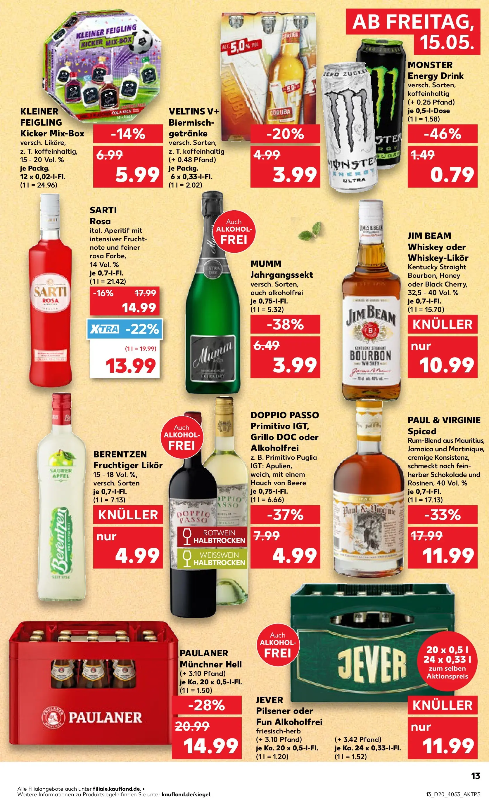 Prospekt Kaufland ab 10.05.2026 » Angebote Online zum Blättern | Seite: 20 | Produkte: Jim beam, Likör, Bourbon, Veltins